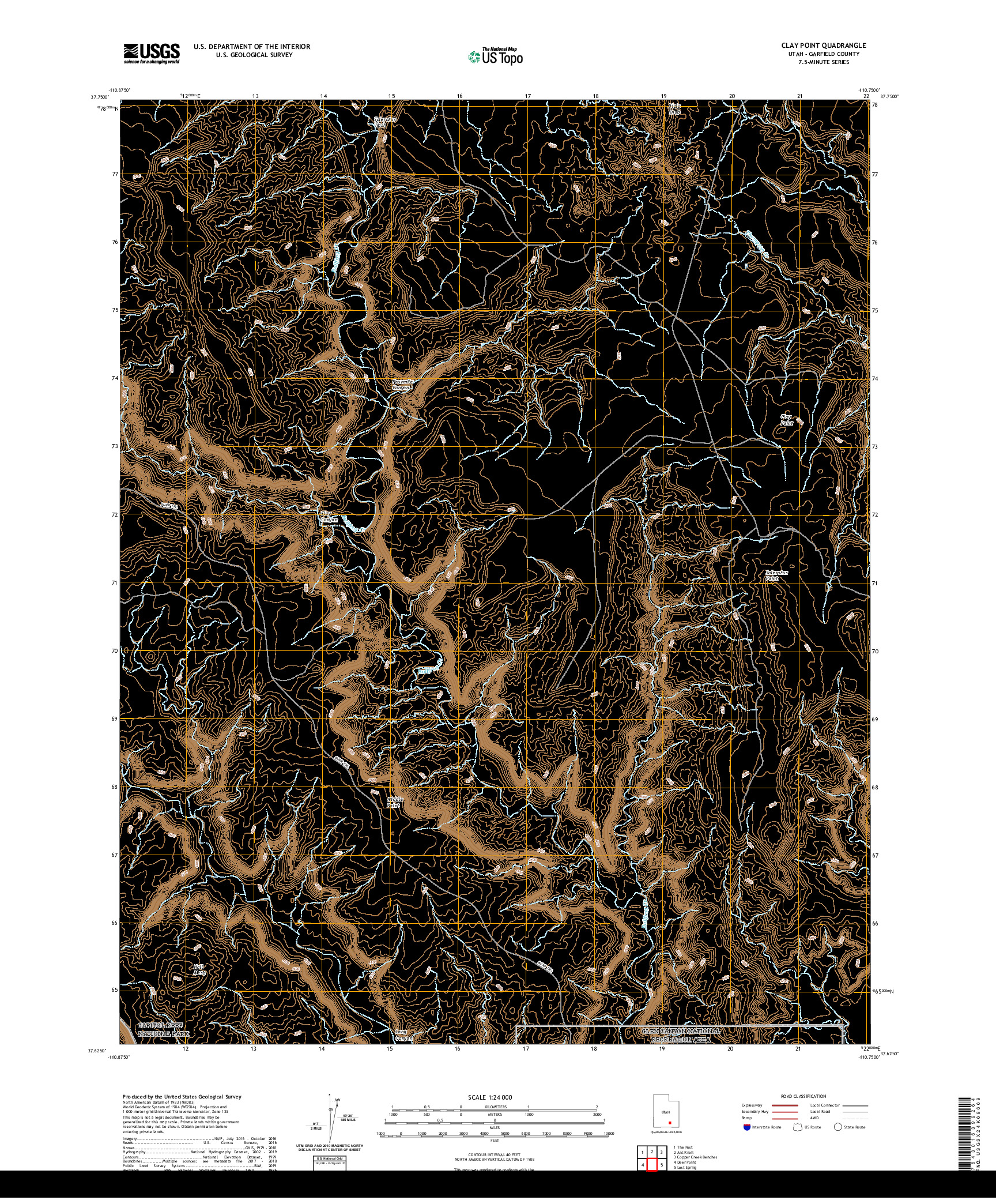 USGS US TOPO 7.5-MINUTE MAP FOR CLAY POINT, UT 2020