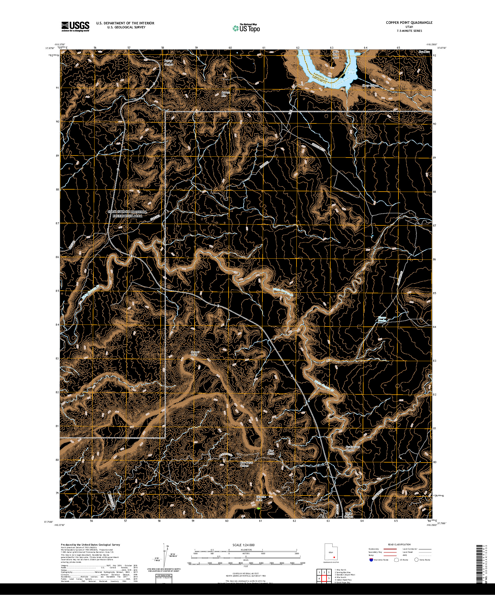 USGS US TOPO 7.5-MINUTE MAP FOR COPPER POINT, UT 2020