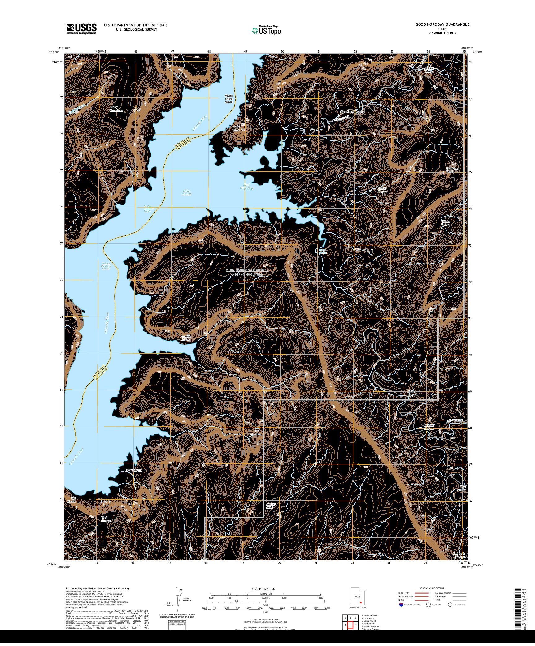 USGS US TOPO 7.5-MINUTE MAP FOR GOOD HOPE BAY, UT 2020