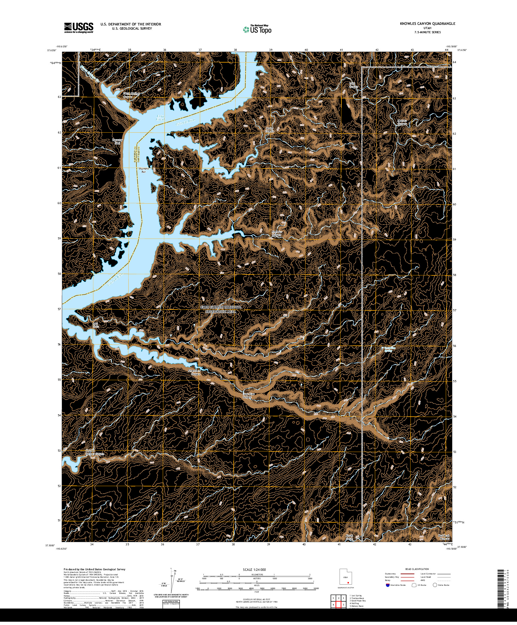 USGS US TOPO 7.5-MINUTE MAP FOR KNOWLES CANYON, UT 2020