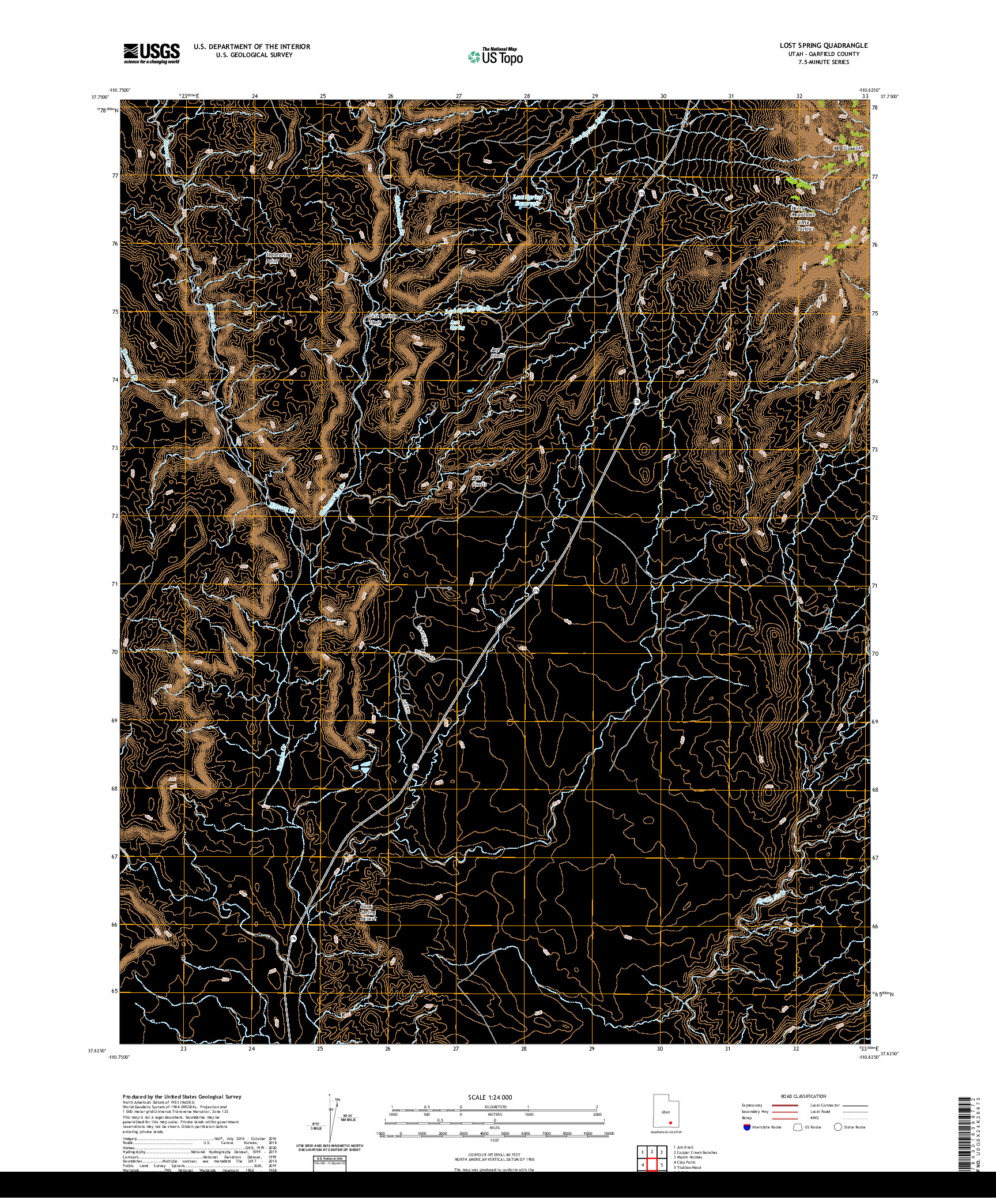 USGS US TOPO 7.5-MINUTE MAP FOR LOST SPRING, UT 2020
