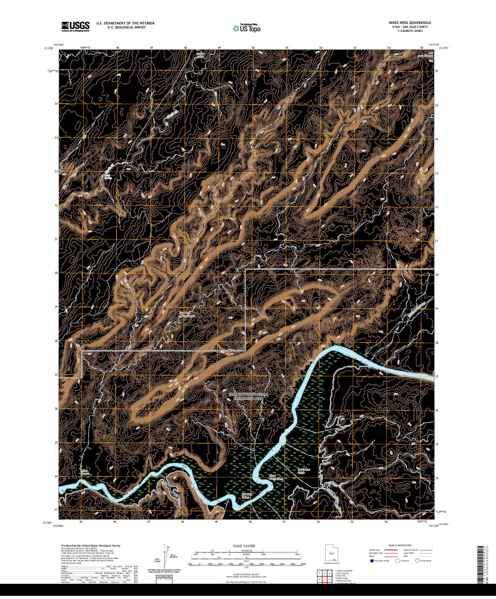 USGS US TOPO 7.5-MINUTE MAP FOR MIKES MESA, UT 2020