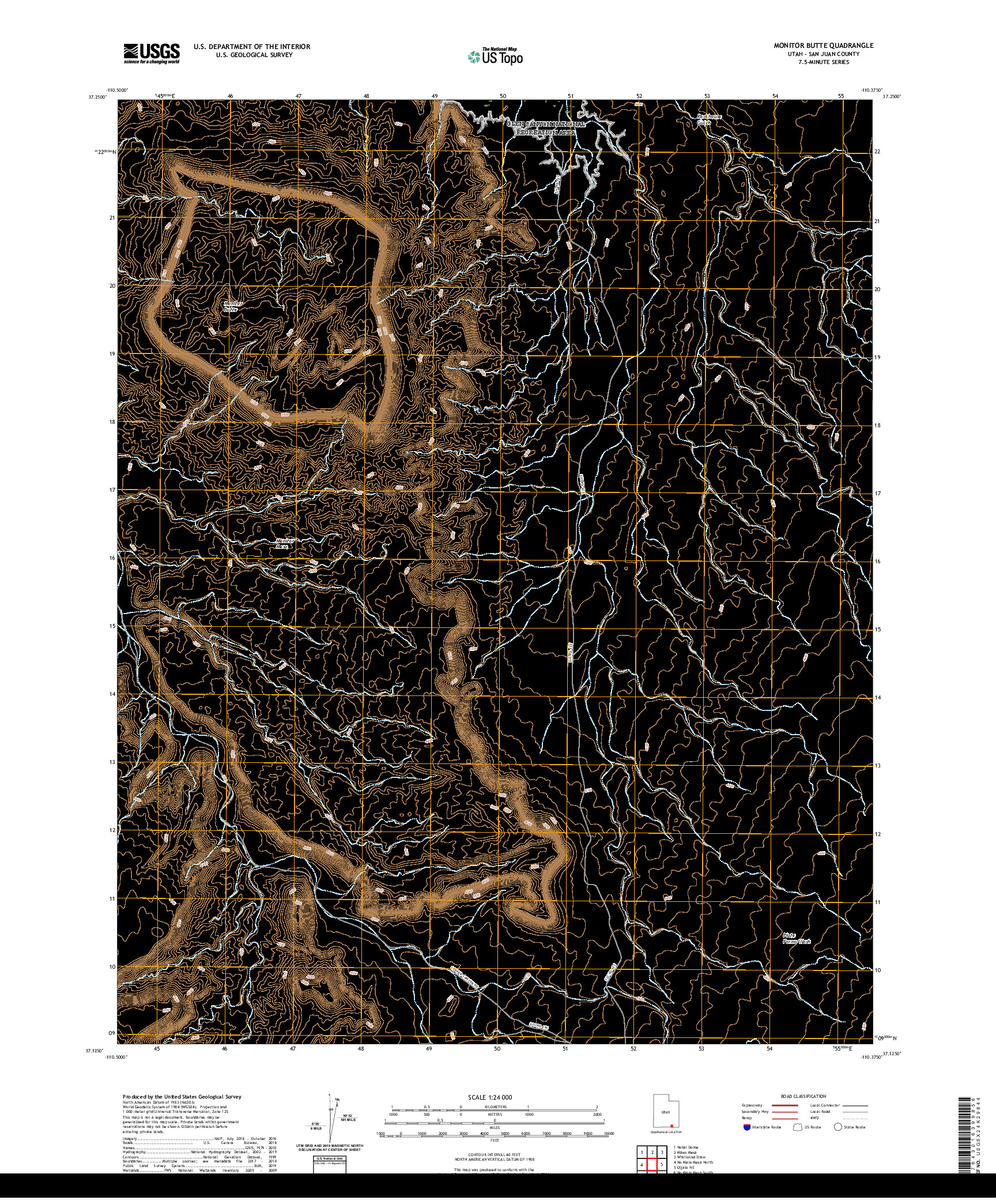 USGS US TOPO 7.5-MINUTE MAP FOR MONITOR BUTTE, UT 2020