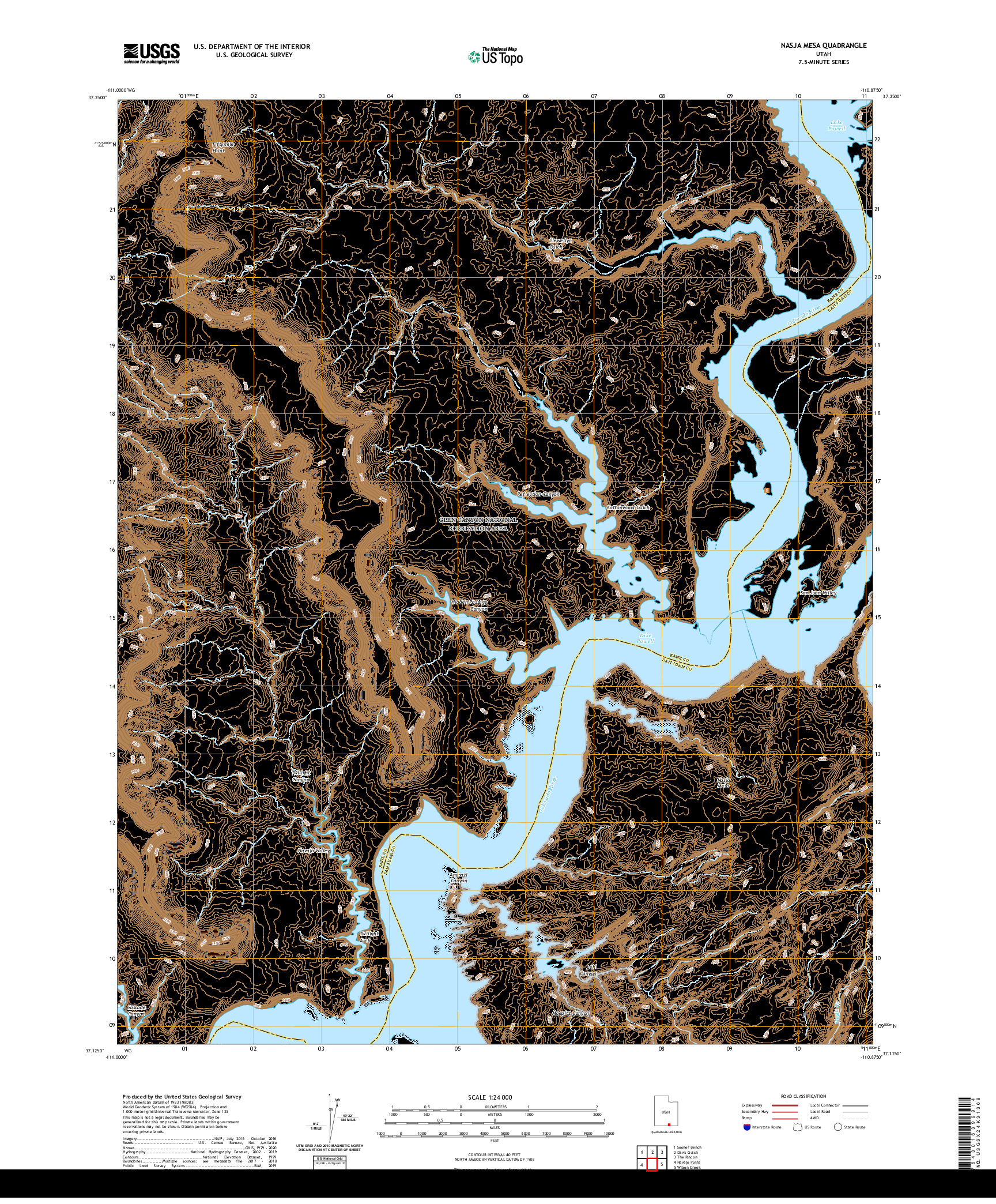 USGS US TOPO 7.5-MINUTE MAP FOR NASJA MESA, UT 2020