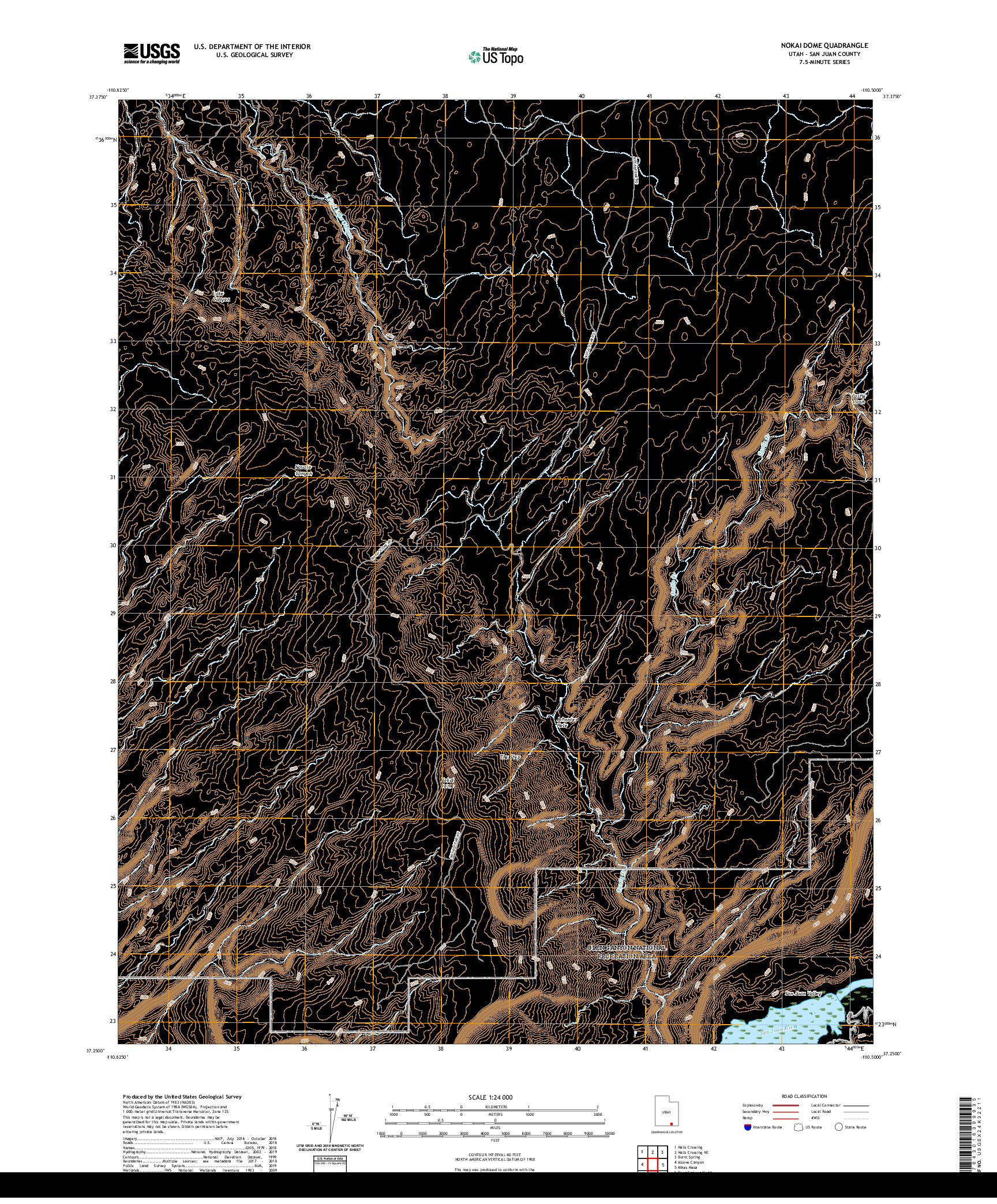 USGS US TOPO 7.5-MINUTE MAP FOR NOKAI DOME, UT 2020