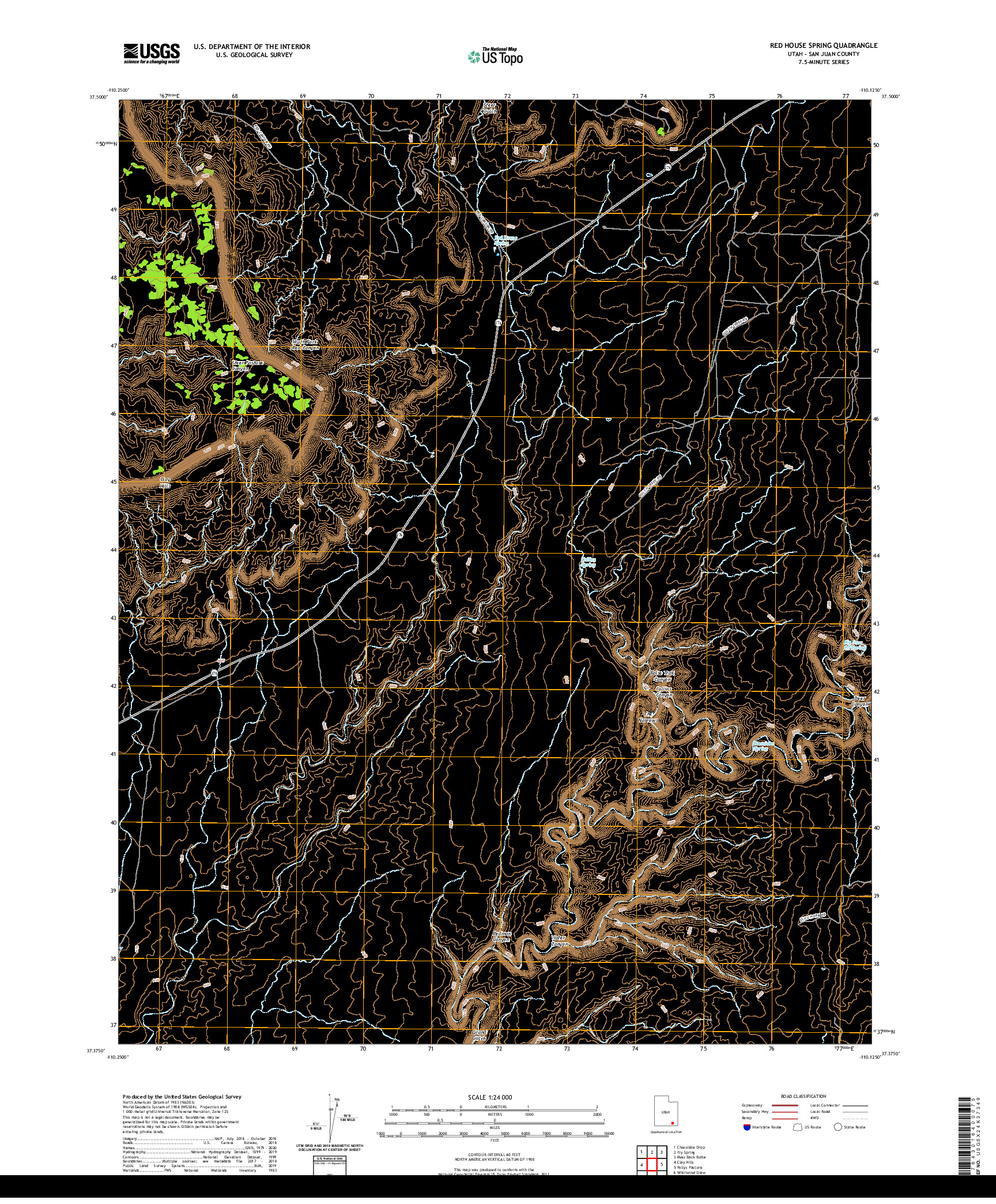 USGS US TOPO 7.5-MINUTE MAP FOR RED HOUSE SPRING, UT 2020