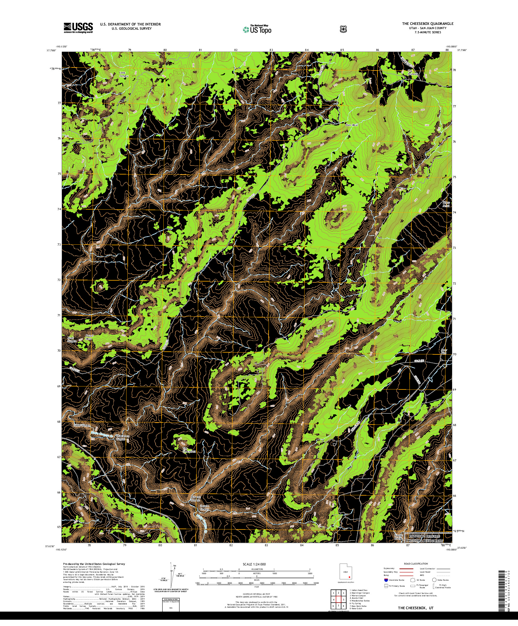 USGS US TOPO 7.5-MINUTE MAP FOR THE CHEESEBOX, UT 2020