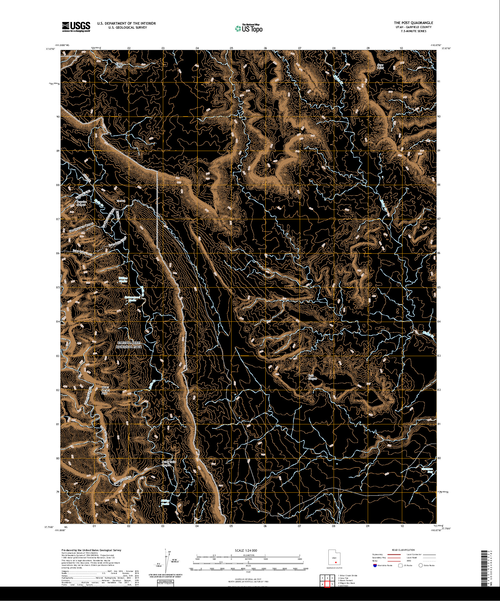 USGS US TOPO 7.5-MINUTE MAP FOR THE POST, UT 2020