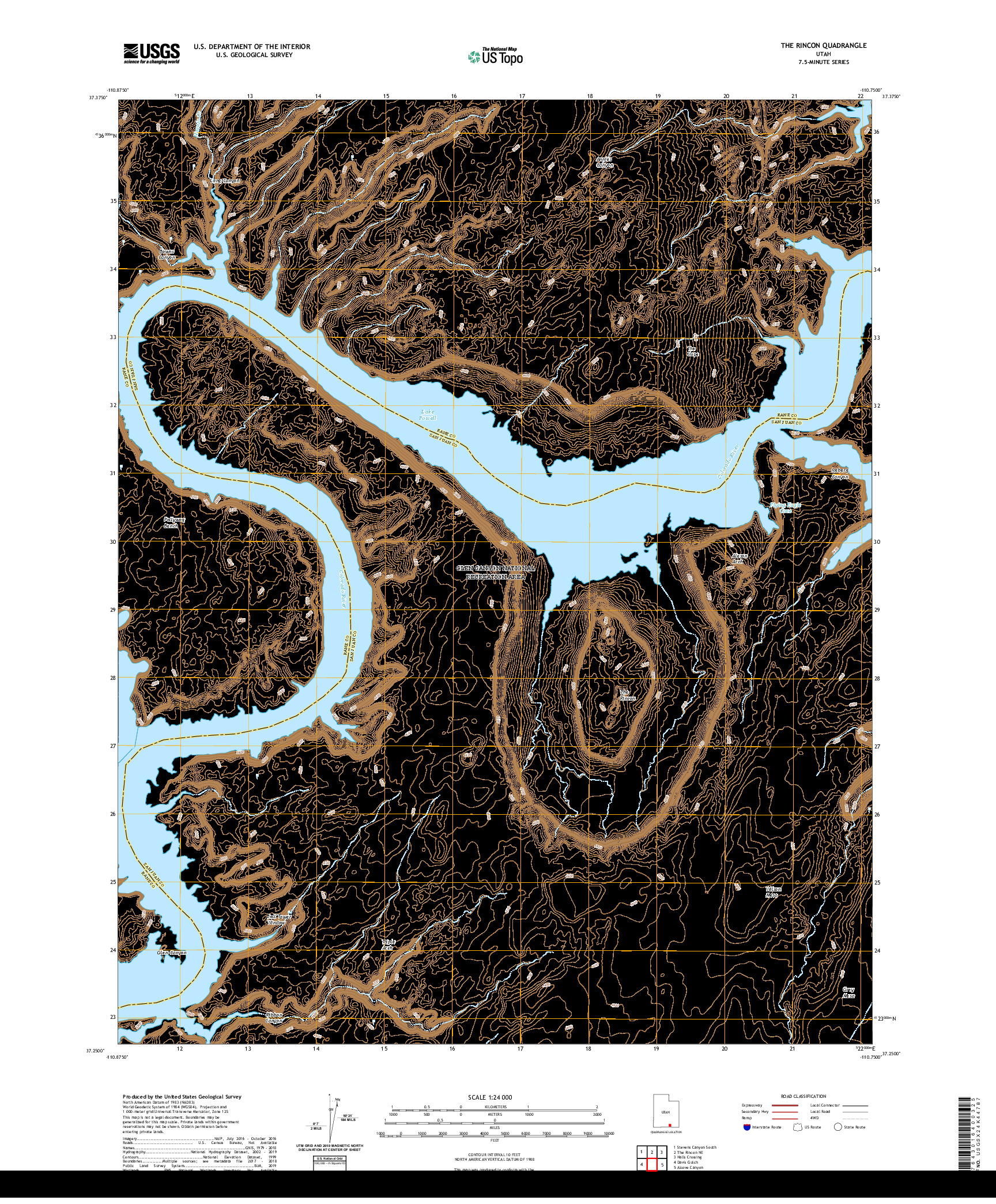 USGS US TOPO 7.5-MINUTE MAP FOR THE RINCON, UT 2020