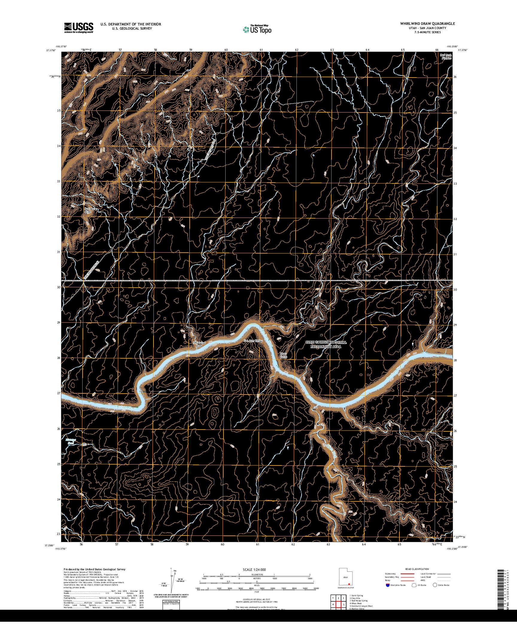 USGS US TOPO 7.5-MINUTE MAP FOR WHIRLWIND DRAW, UT 2020