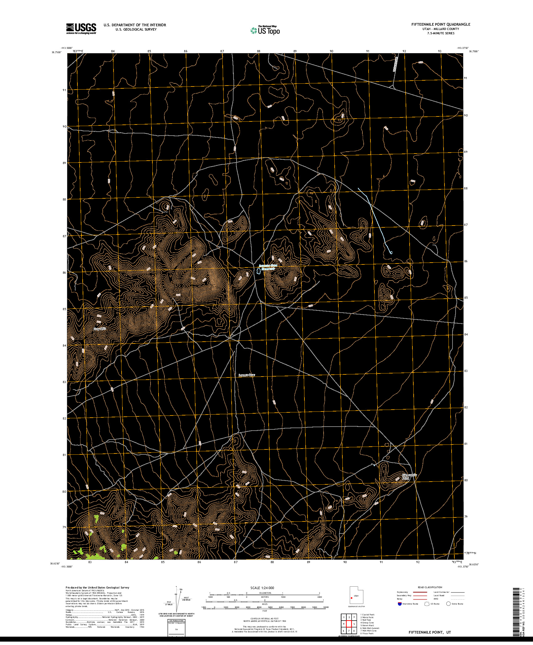 USGS US TOPO 7.5-MINUTE MAP FOR FIFTEENMILE POINT, UT 2020