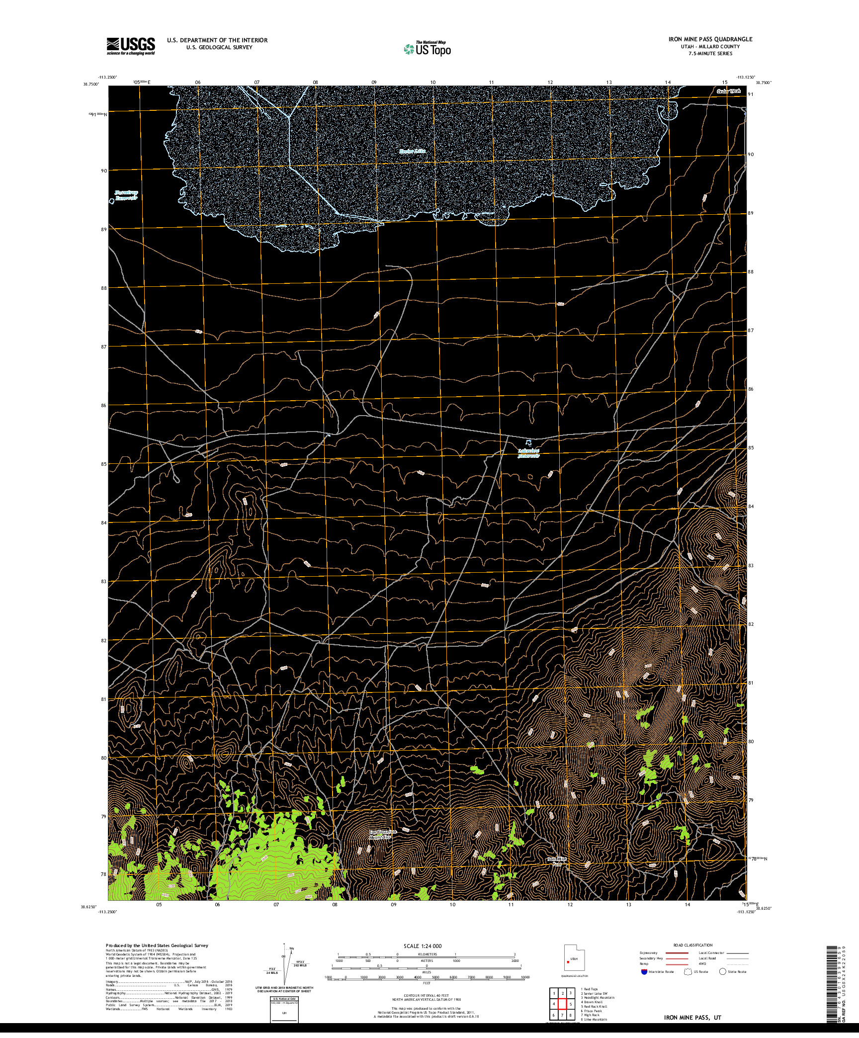 USGS US TOPO 7.5-MINUTE MAP FOR IRON MINE PASS, UT 2020