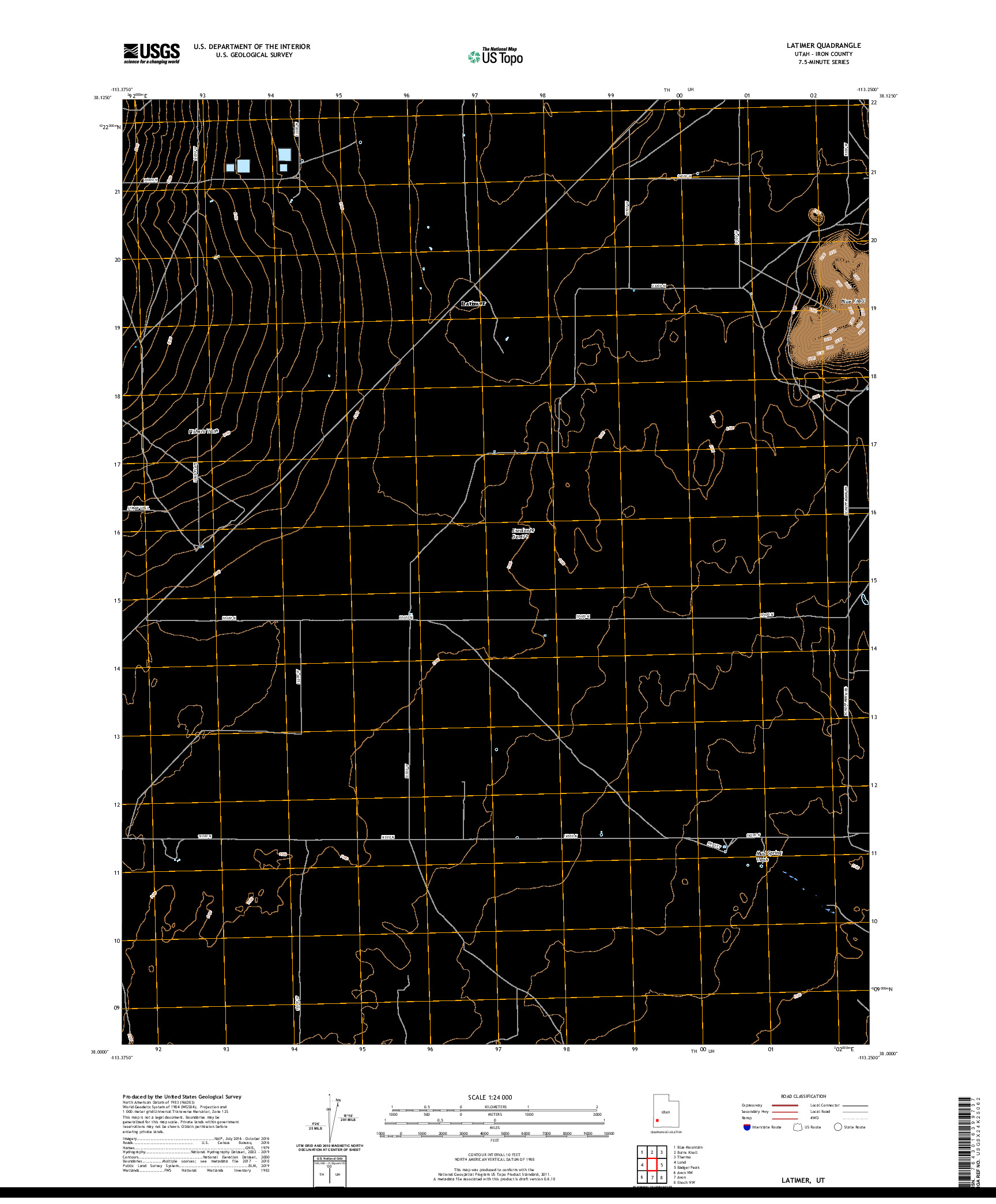 USGS US TOPO 7.5-MINUTE MAP FOR LATIMER, UT 2020