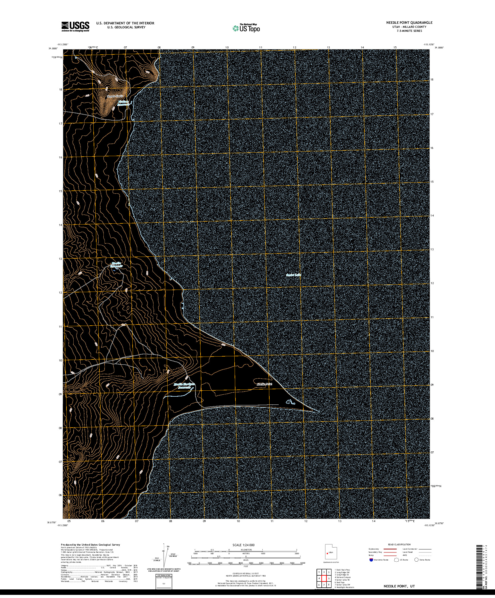 USGS US TOPO 7.5-MINUTE MAP FOR NEEDLE POINT, UT 2020