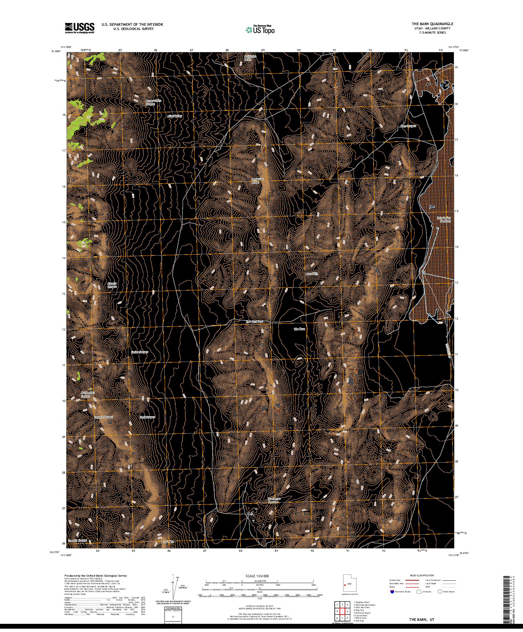USGS US TOPO 7.5-MINUTE MAP FOR THE BARN, UT 2020