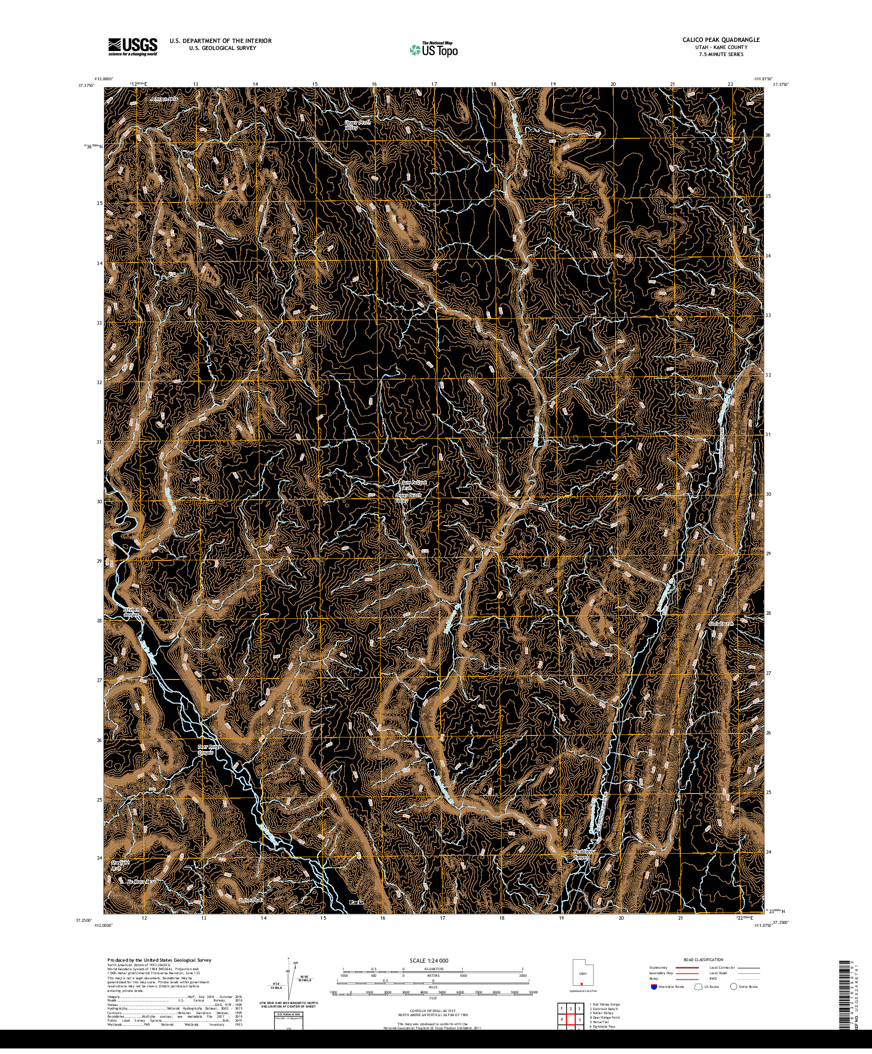 USGS US TOPO 7.5-MINUTE MAP FOR CALICO PEAK, UT 2020