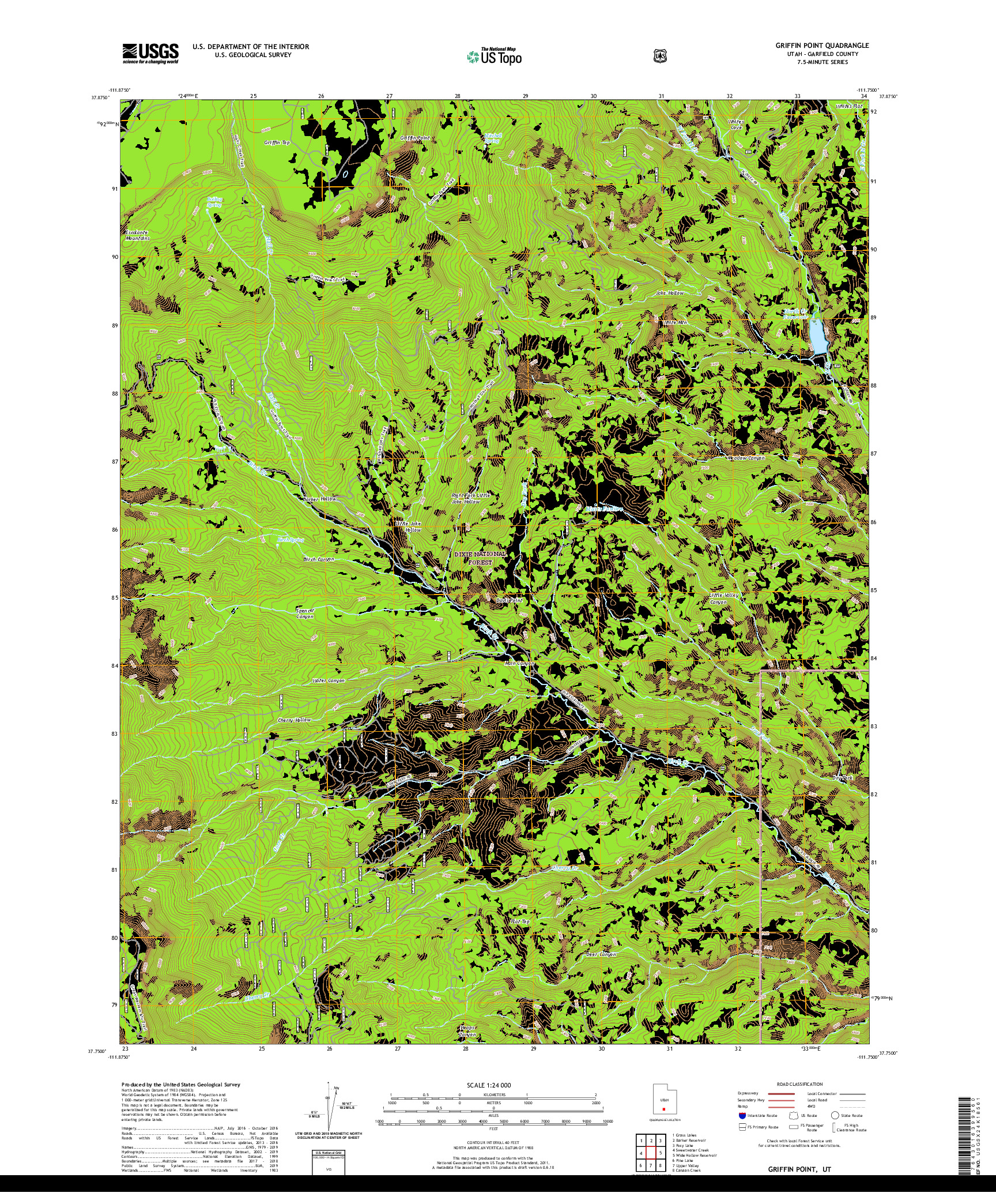 USGS US TOPO 7.5-MINUTE MAP FOR GRIFFIN POINT, UT 2020