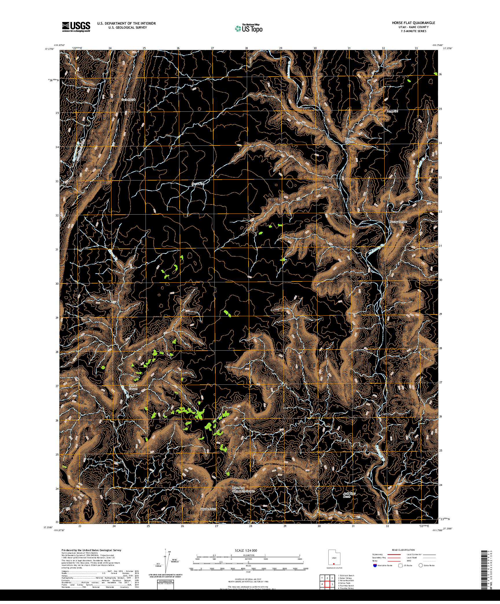USGS US TOPO 7.5-MINUTE MAP FOR HORSE FLAT, UT 2020