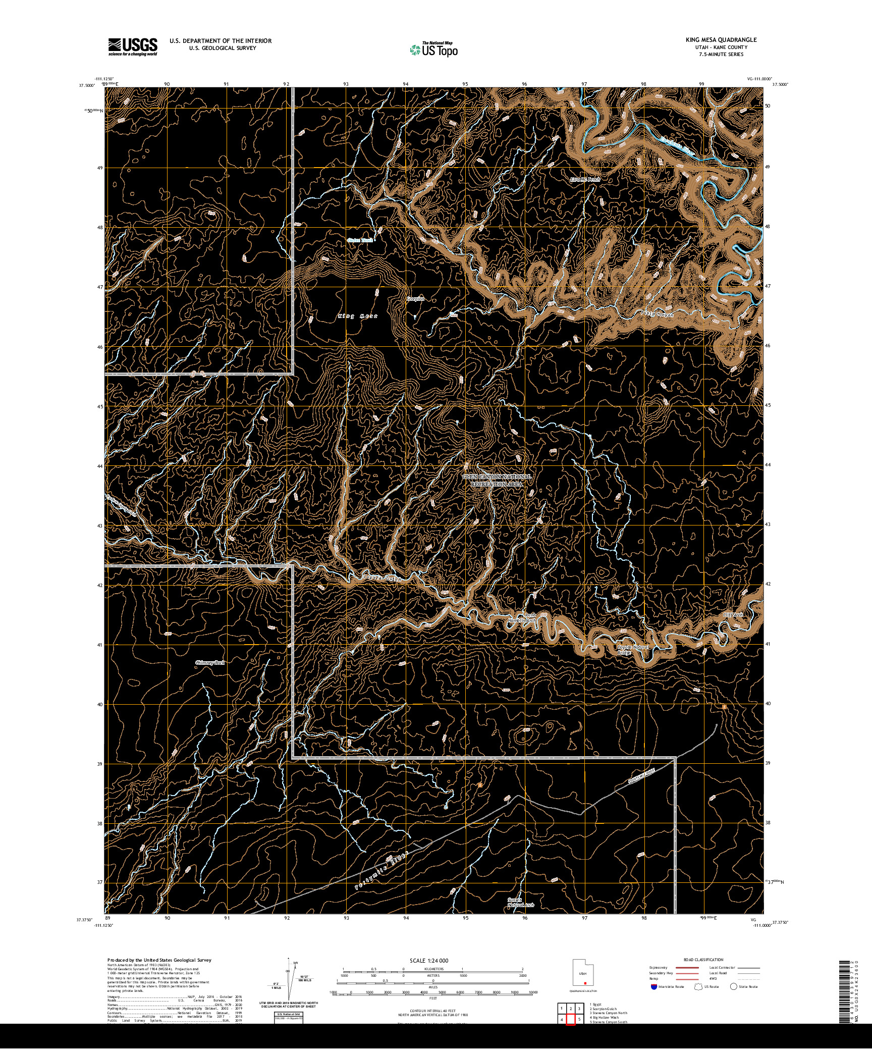 USGS US TOPO 7.5-MINUTE MAP FOR KING MESA, UT 2020