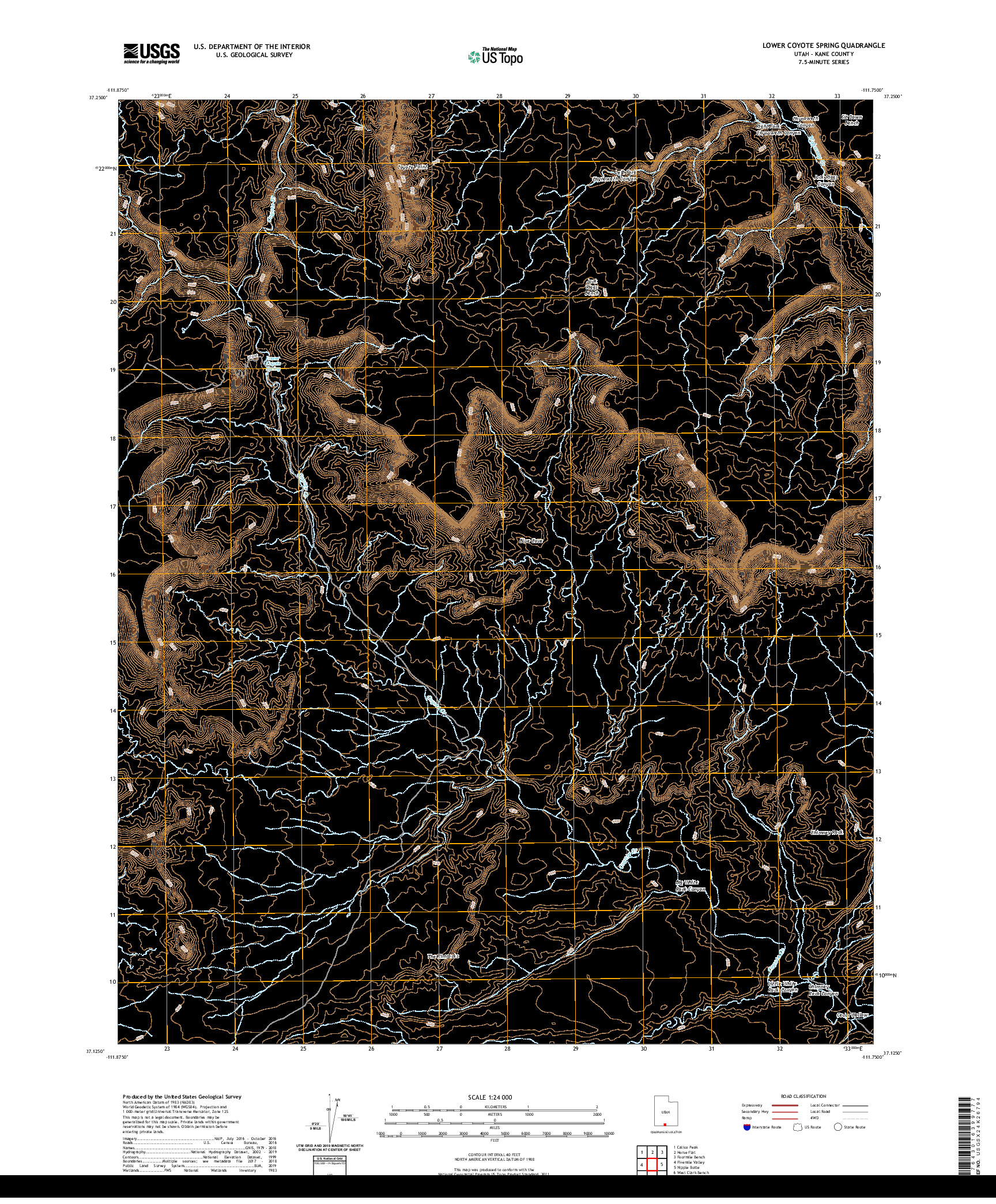 USGS US TOPO 7.5-MINUTE MAP FOR LOWER COYOTE SPRING, UT 2020