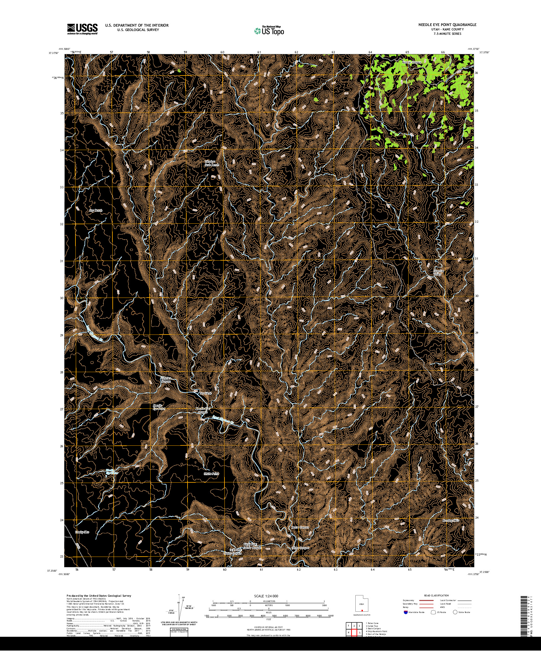 USGS US TOPO 7.5-MINUTE MAP FOR NEEDLE EYE POINT, UT 2020