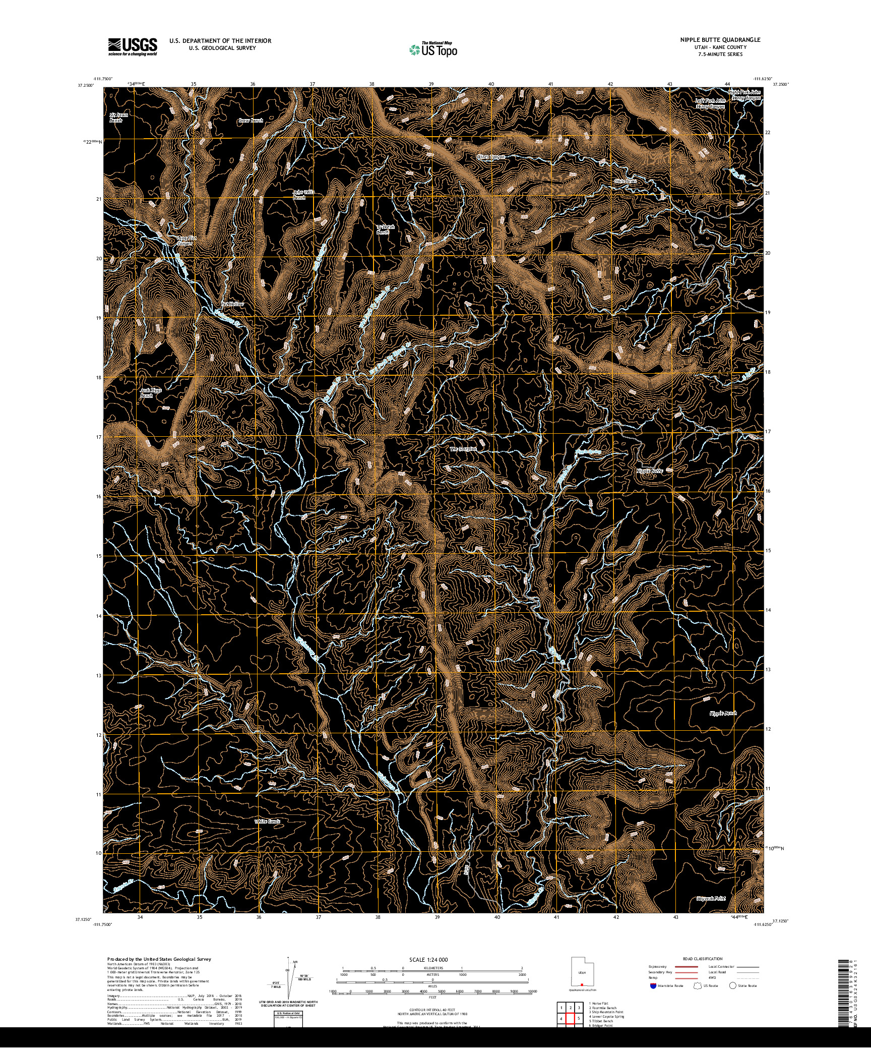 USGS US TOPO 7.5-MINUTE MAP FOR NIPPLE BUTTE, UT 2020