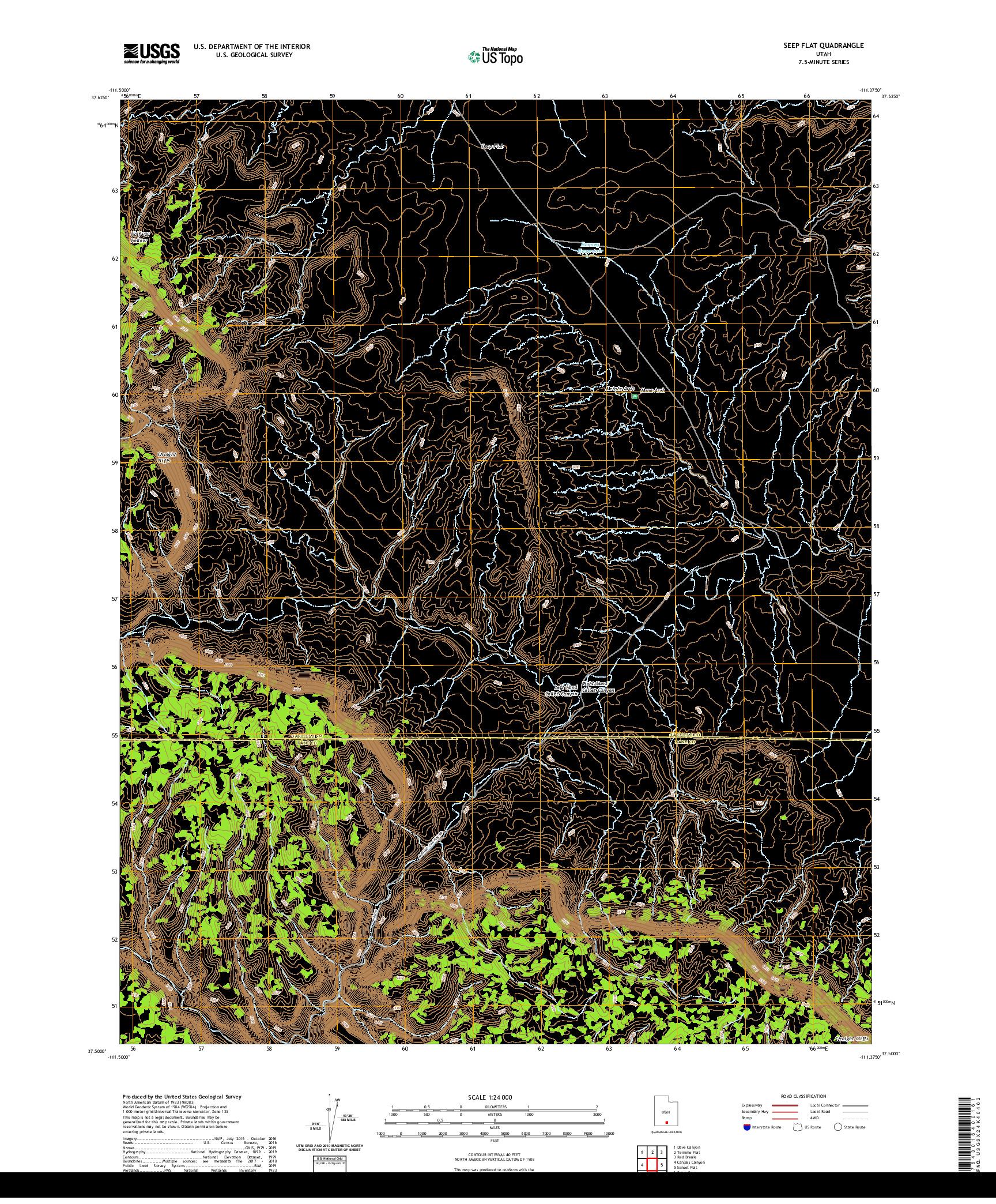 USGS US TOPO 7.5-MINUTE MAP FOR SEEP FLAT, UT 2020