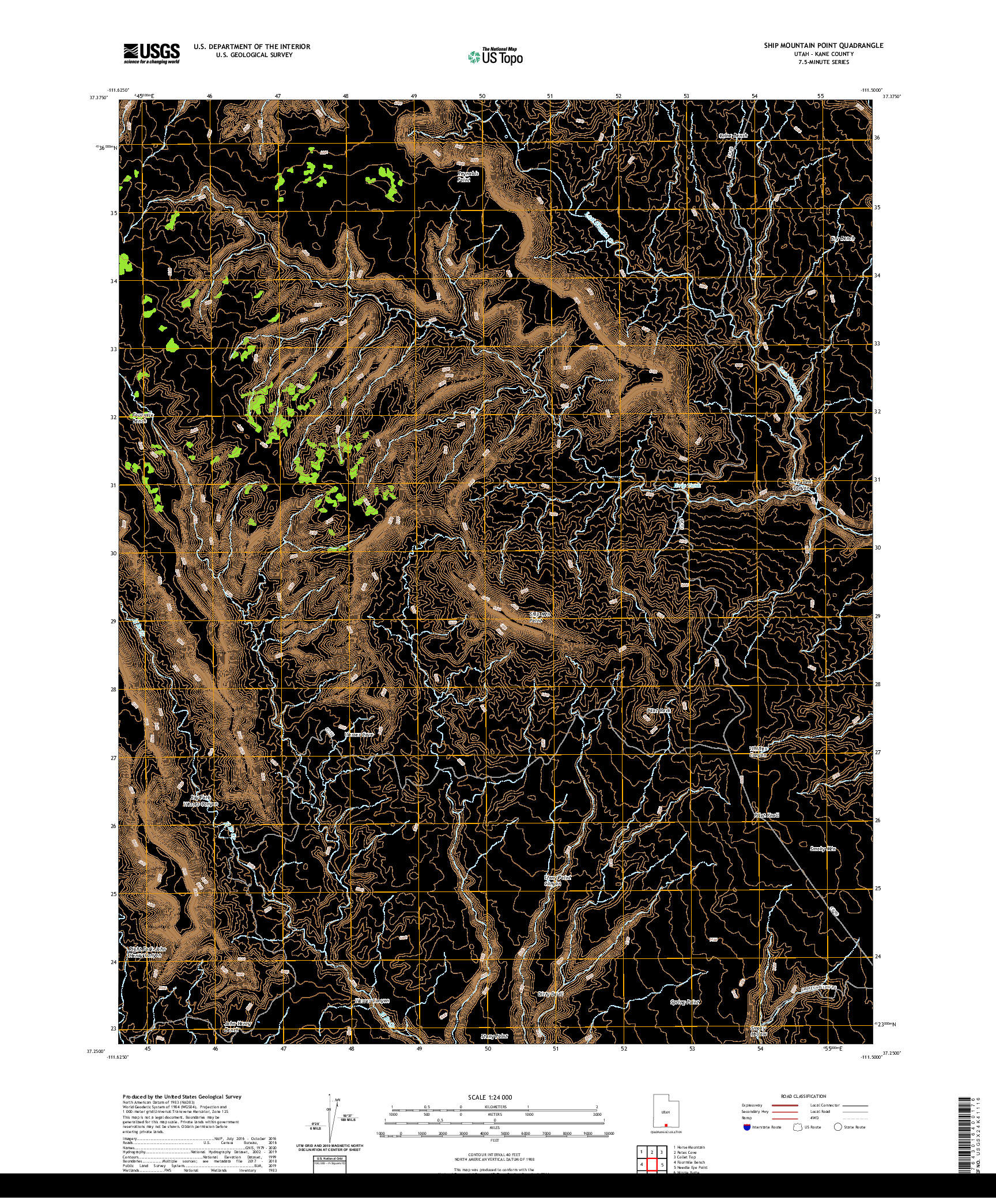 USGS US TOPO 7.5-MINUTE MAP FOR SHIP MOUNTAIN POINT, UT 2020