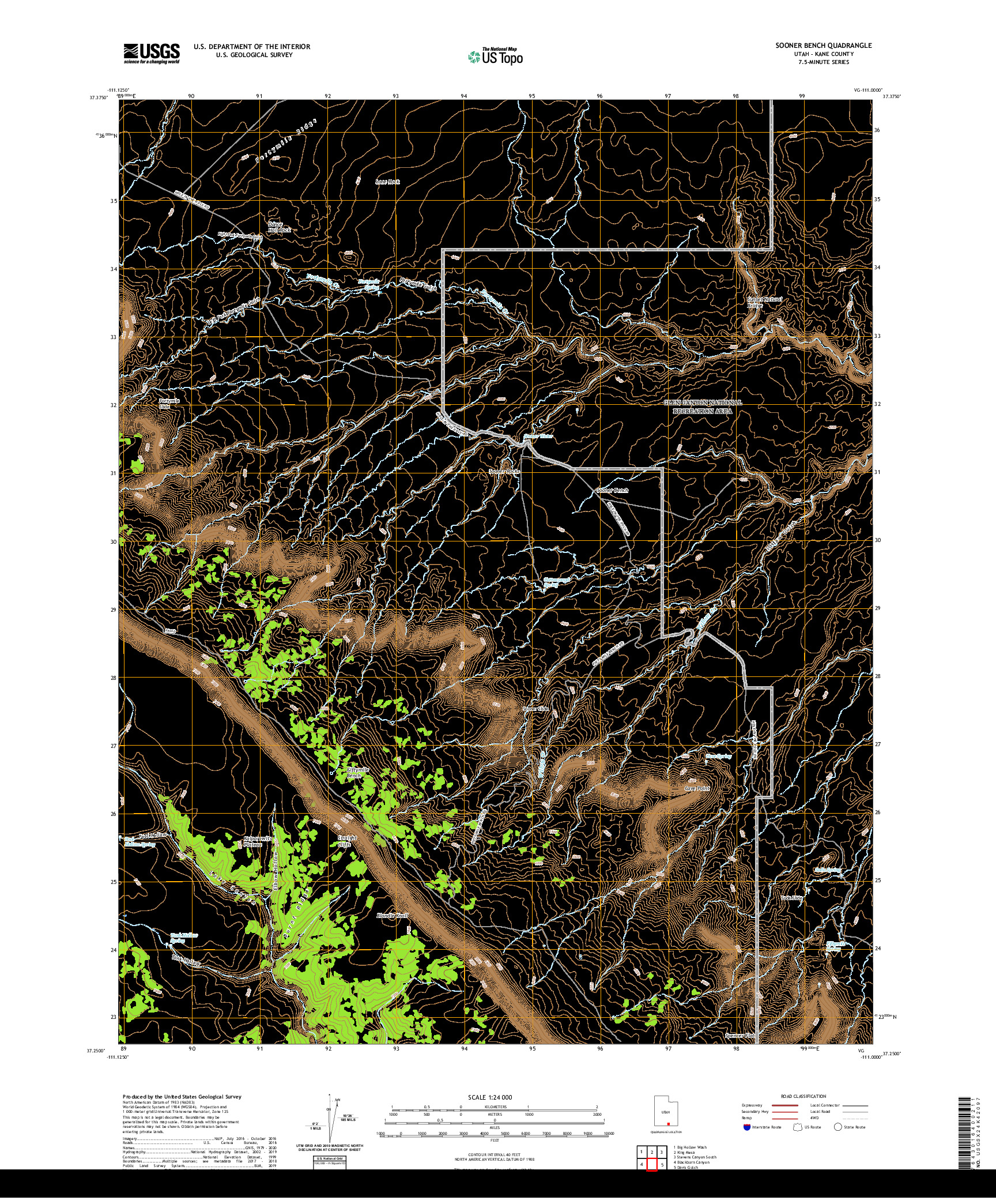 USGS US TOPO 7.5-MINUTE MAP FOR SOONER BENCH, UT 2020