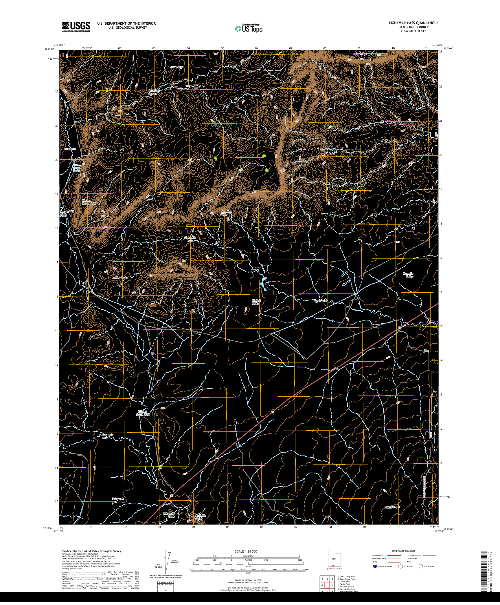 USGS US TOPO 7.5-MINUTE MAP FOR EIGHTMILE PASS, UT 2020