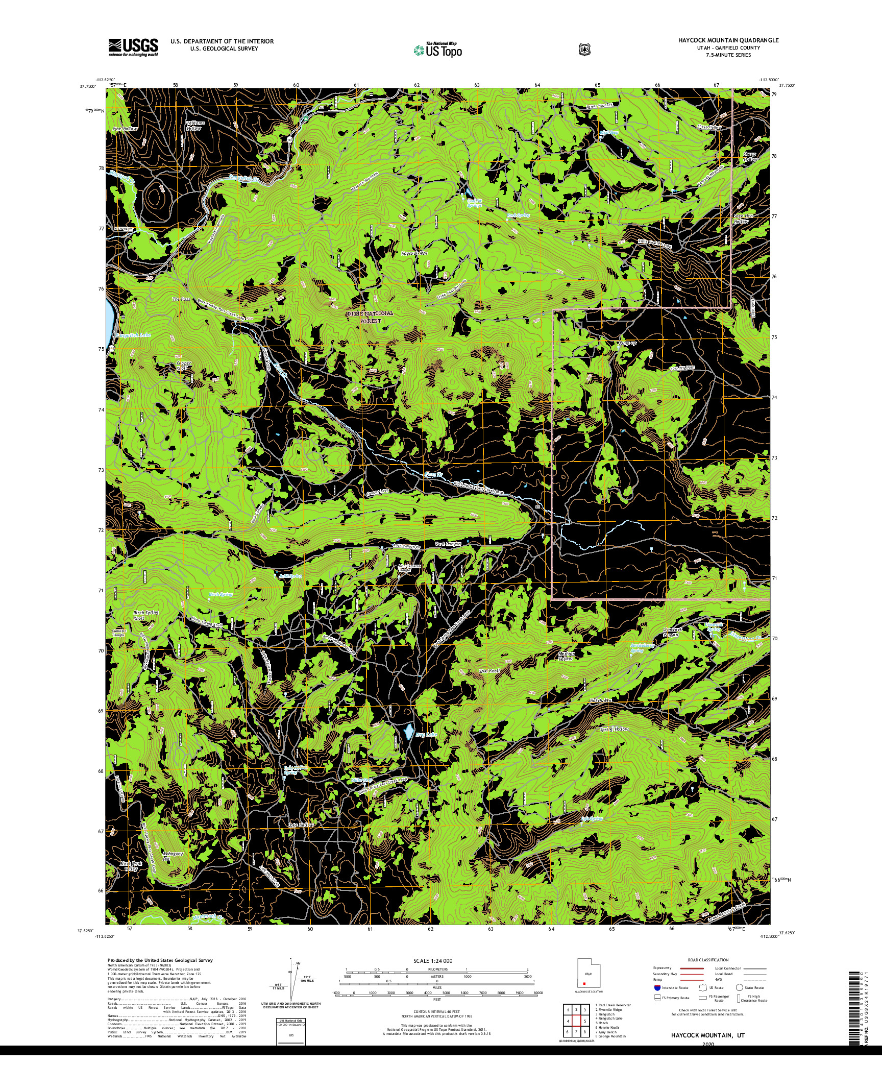 USGS US TOPO 7.5-MINUTE MAP FOR HAYCOCK MOUNTAIN, UT 2020