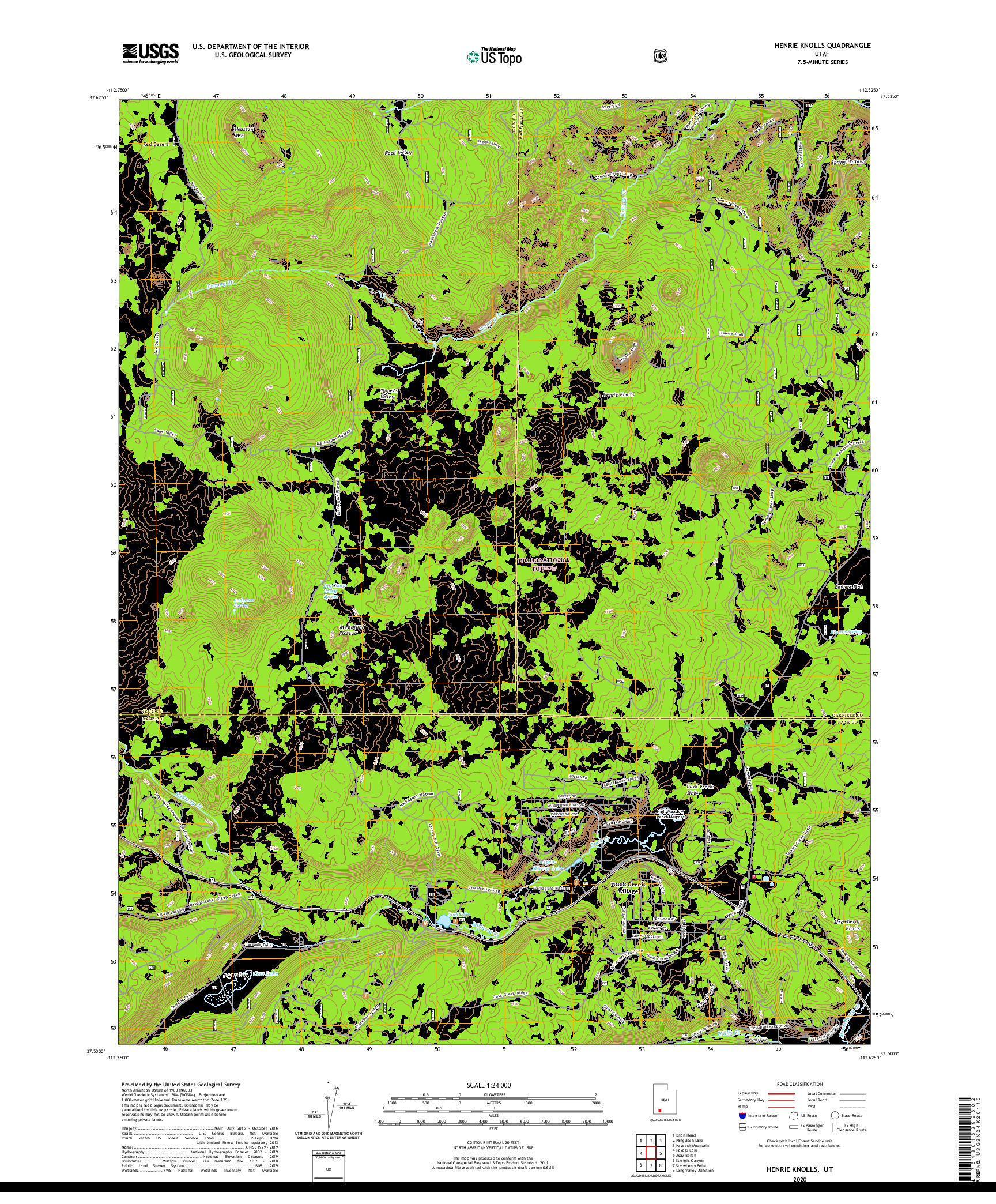 USGS US TOPO 7.5-MINUTE MAP FOR HENRIE KNOLLS, UT 2020