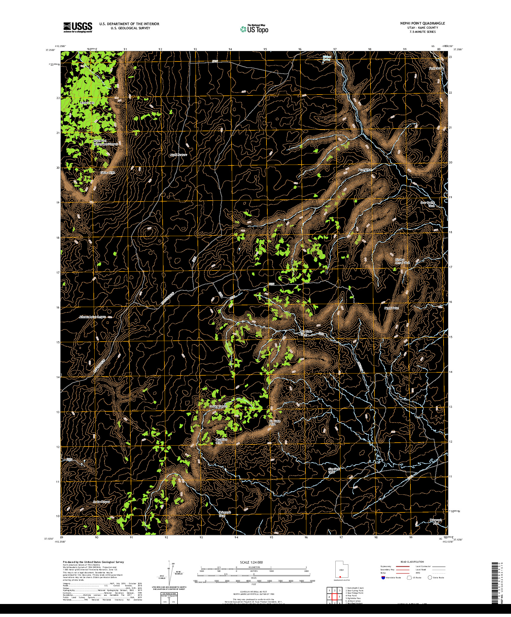 USGS US TOPO 7.5-MINUTE MAP FOR NEPHI POINT, UT 2020