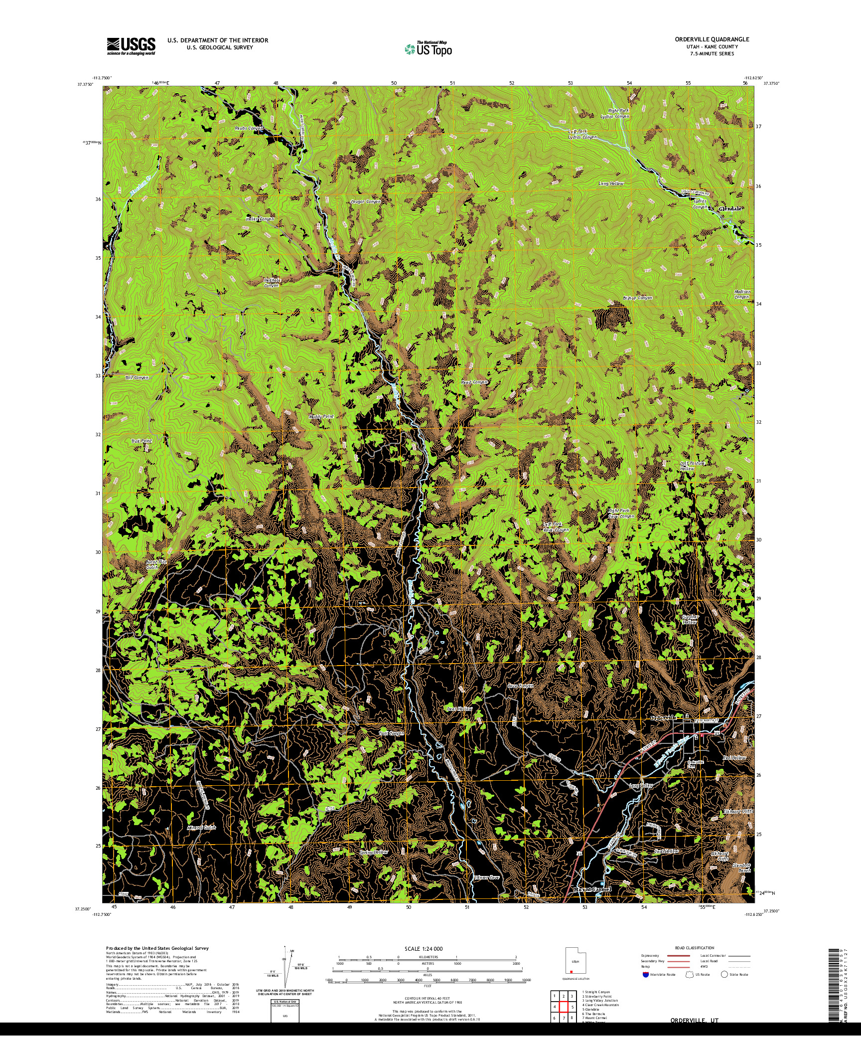 USGS US TOPO 7.5-MINUTE MAP FOR ORDERVILLE, UT 2020