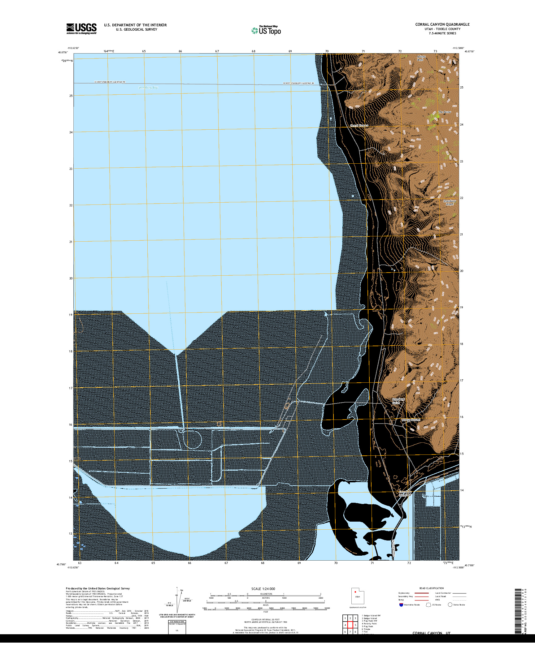 USGS US TOPO 7.5-MINUTE MAP FOR CORRAL CANYON, UT 2020