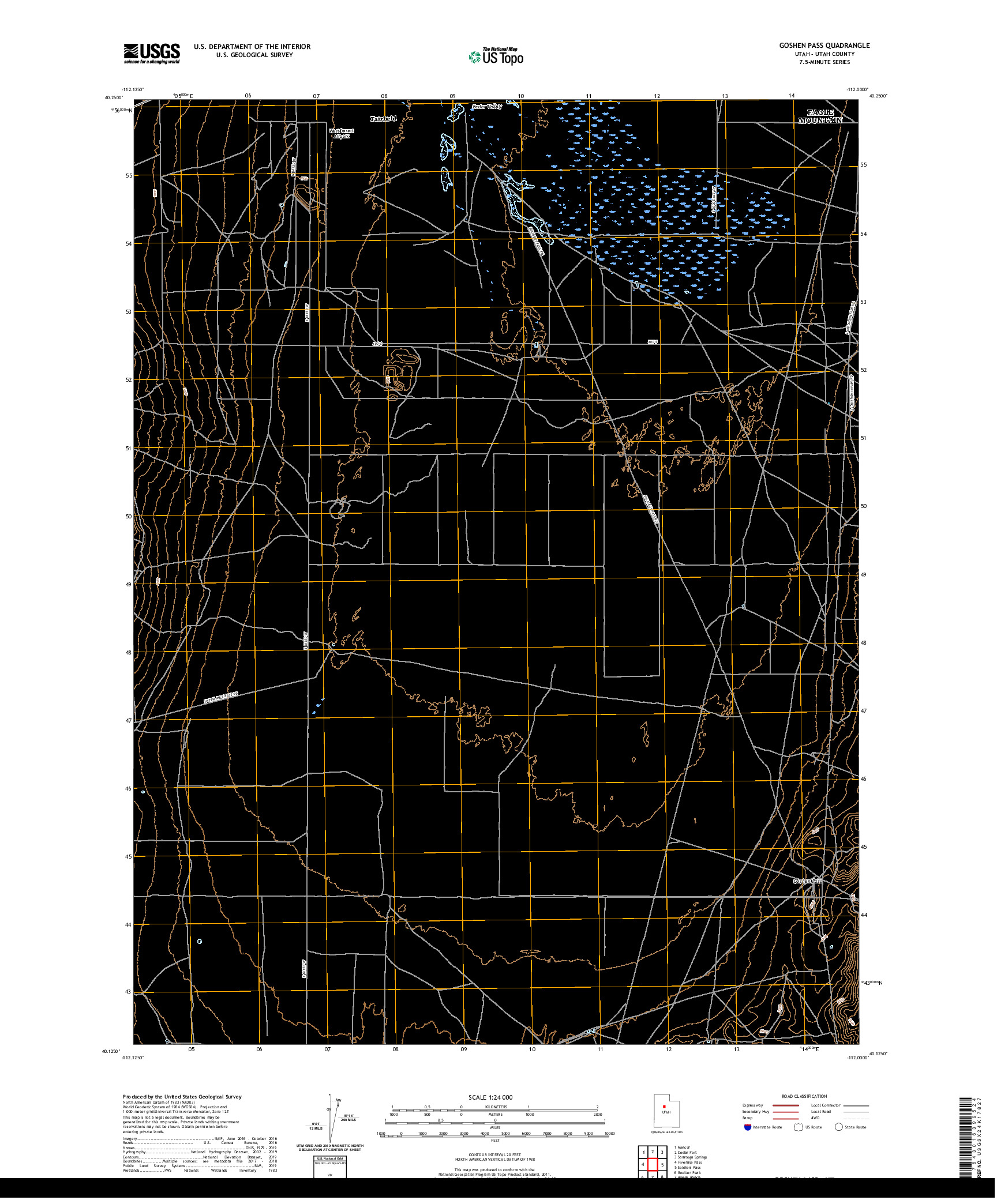USGS US TOPO 7.5-MINUTE MAP FOR GOSHEN PASS, UT 2020