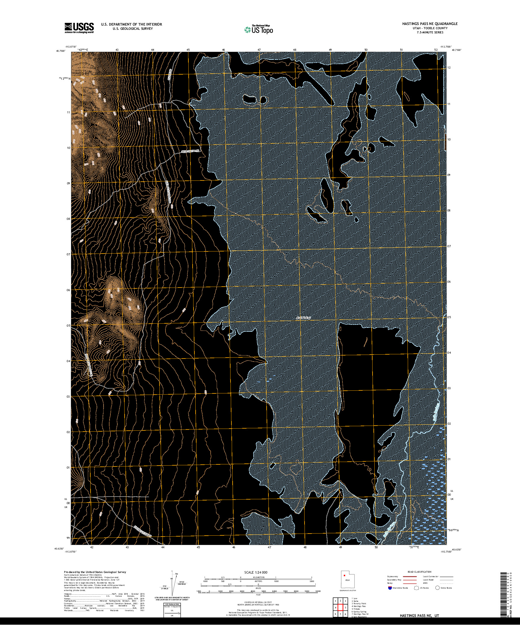 USGS US TOPO 7.5-MINUTE MAP FOR HASTINGS PASS NE, UT 2020