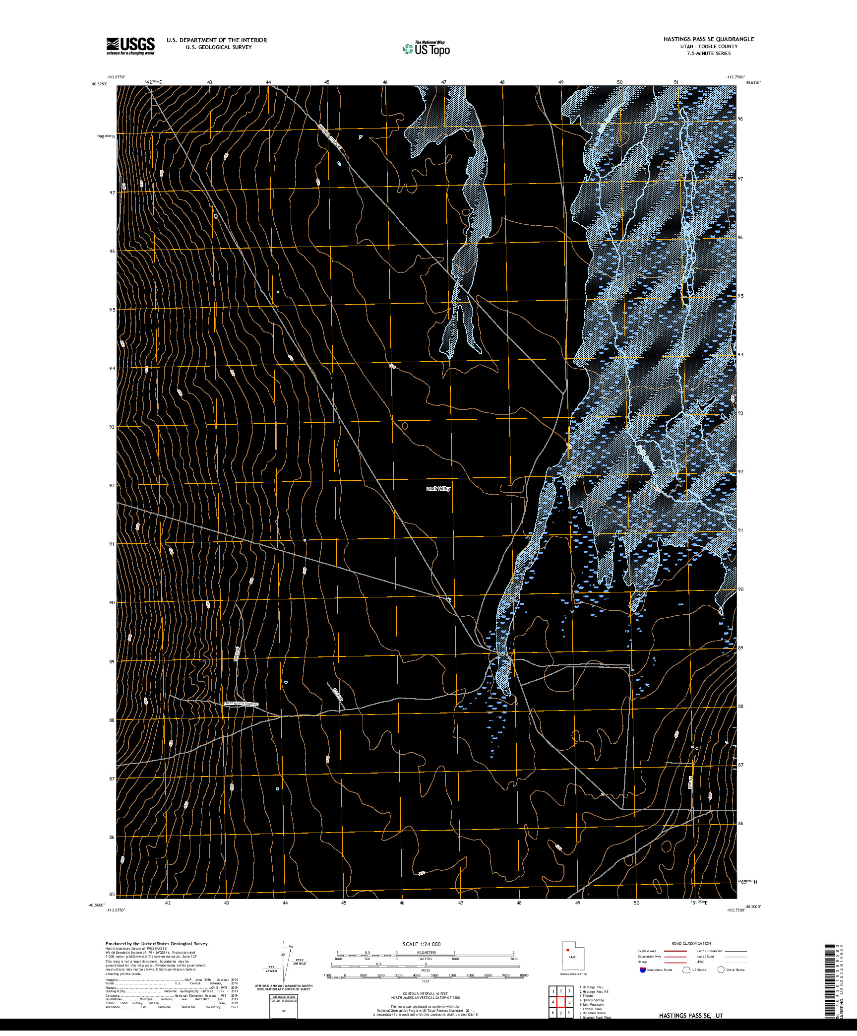 USGS US TOPO 7.5-MINUTE MAP FOR HASTINGS PASS SE, UT 2020