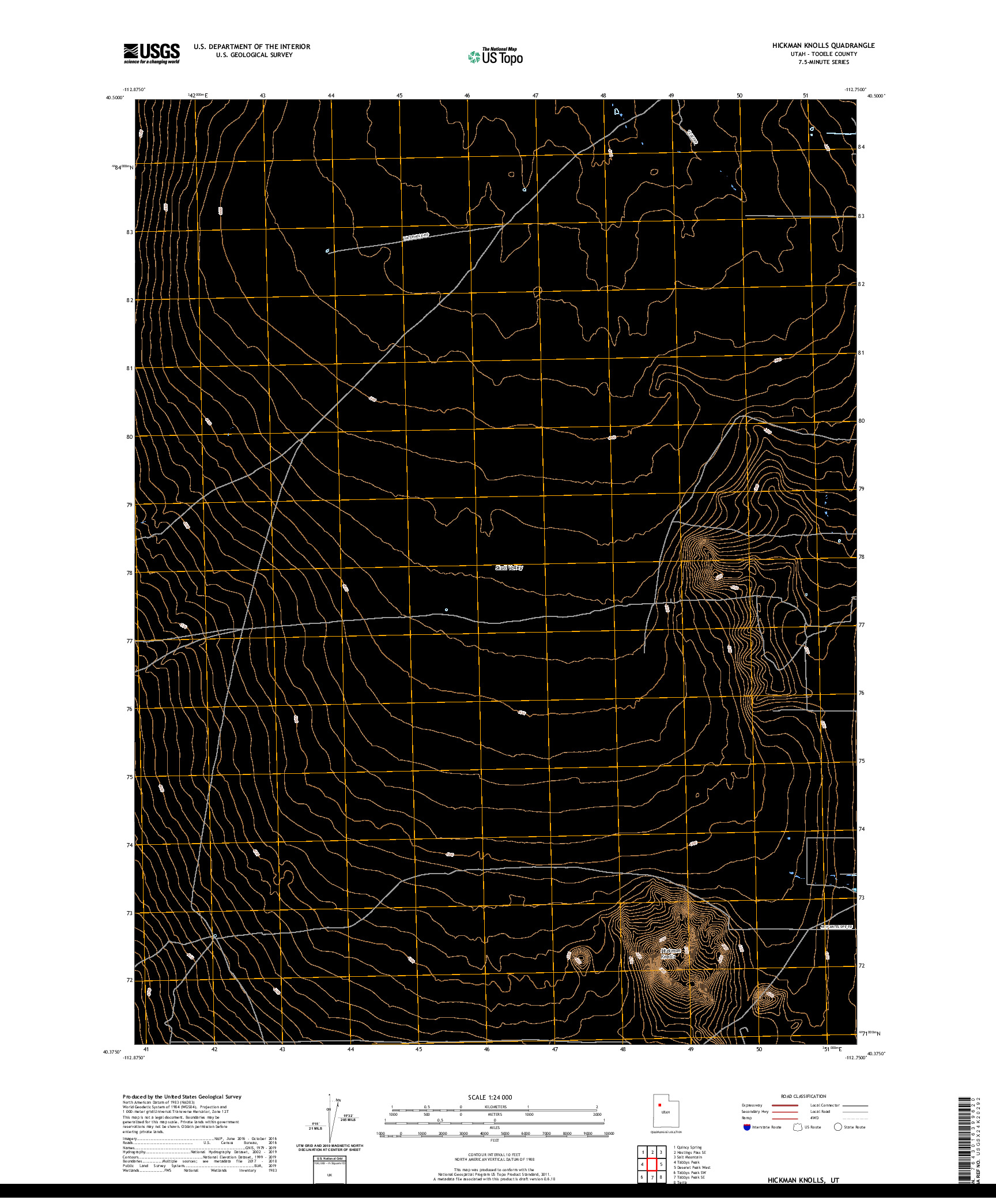 USGS US TOPO 7.5-MINUTE MAP FOR HICKMAN KNOLLS, UT 2020
