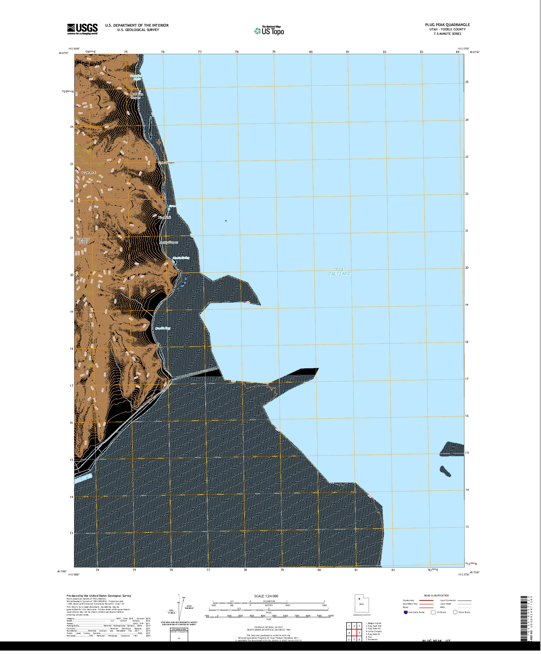 USGS US TOPO 7.5-MINUTE MAP FOR PLUG PEAK, UT 2020