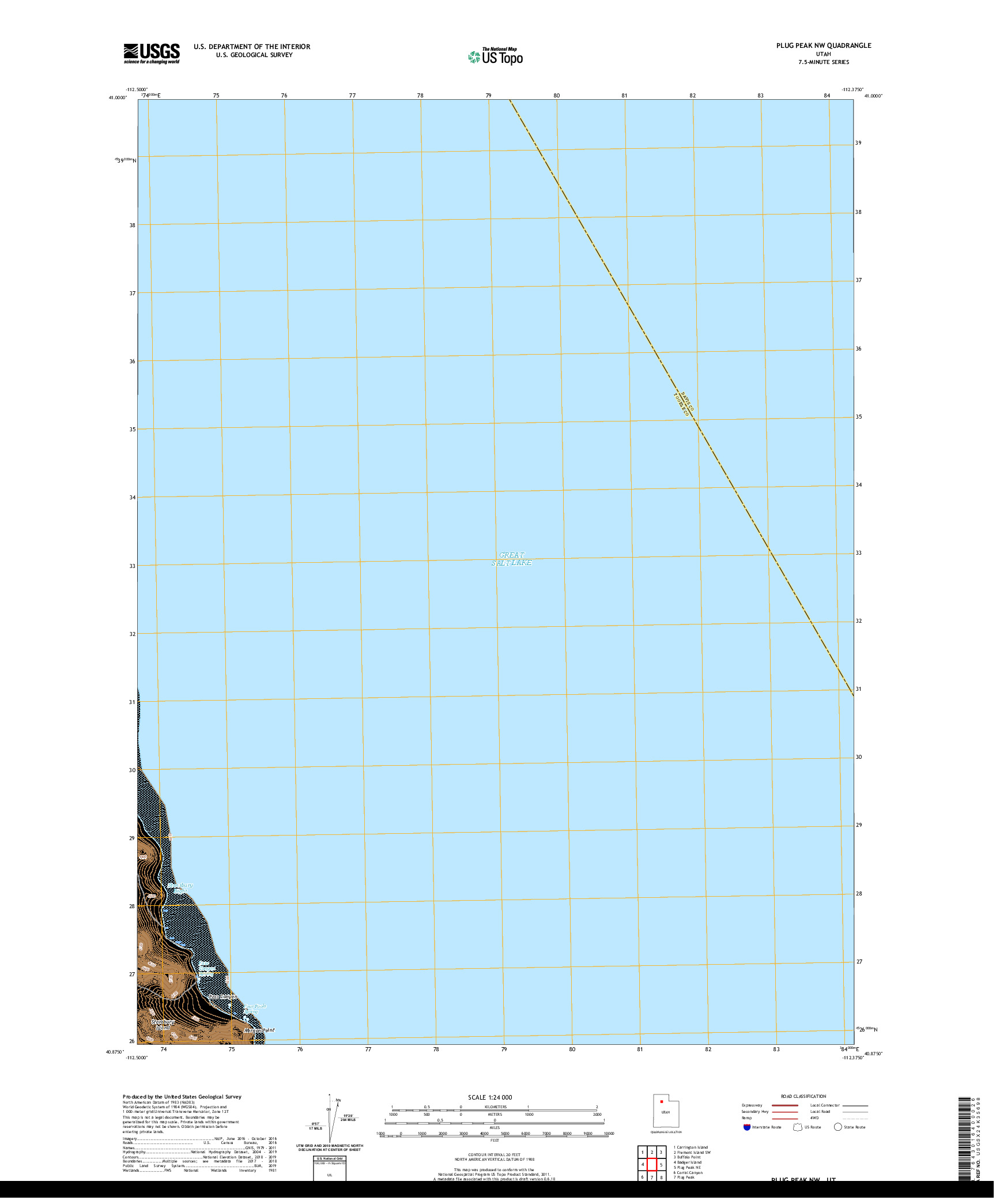 USGS US TOPO 7.5-MINUTE MAP FOR PLUG PEAK NW, UT 2020