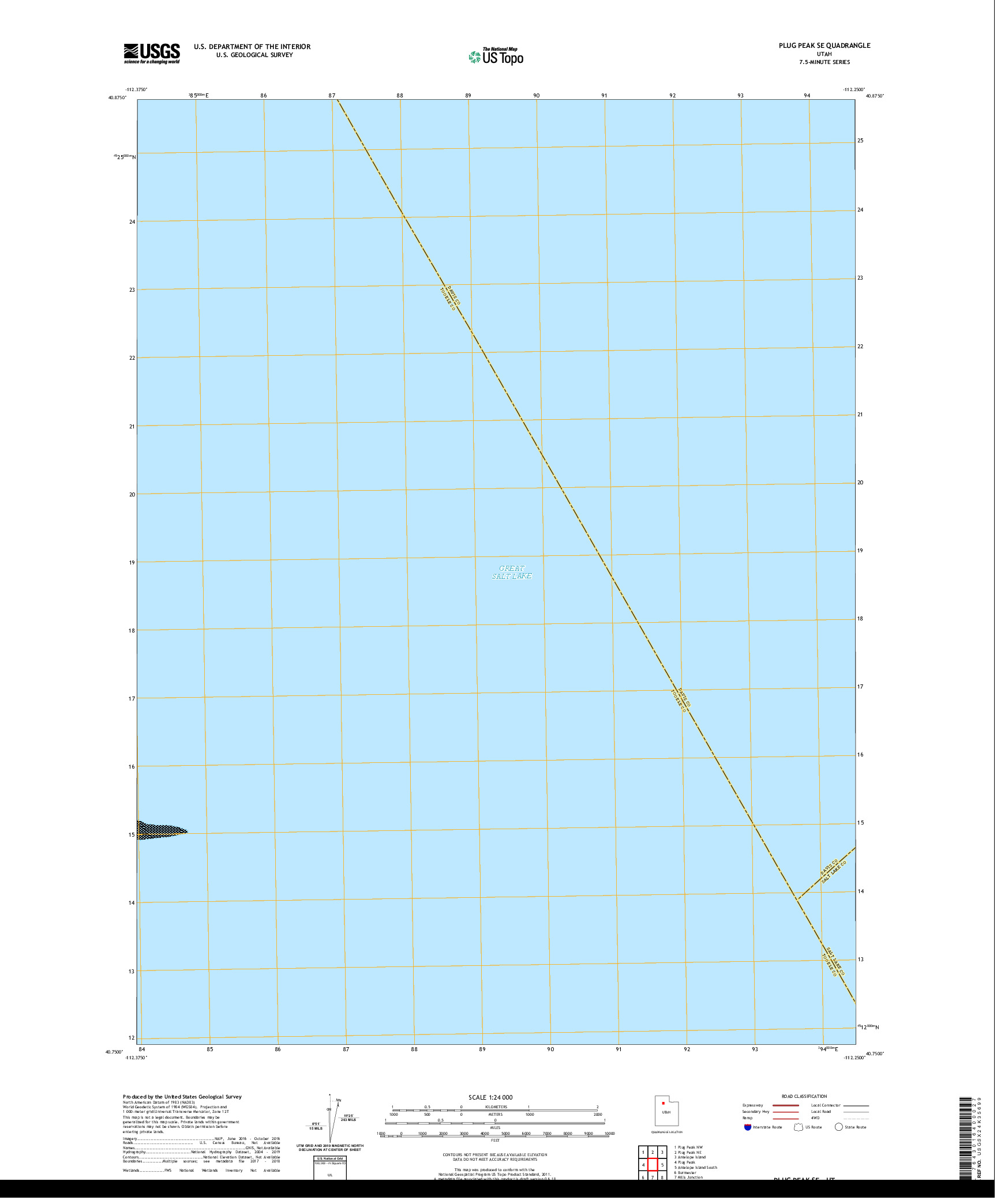 USGS US TOPO 7.5-MINUTE MAP FOR PLUG PEAK SE, UT 2020