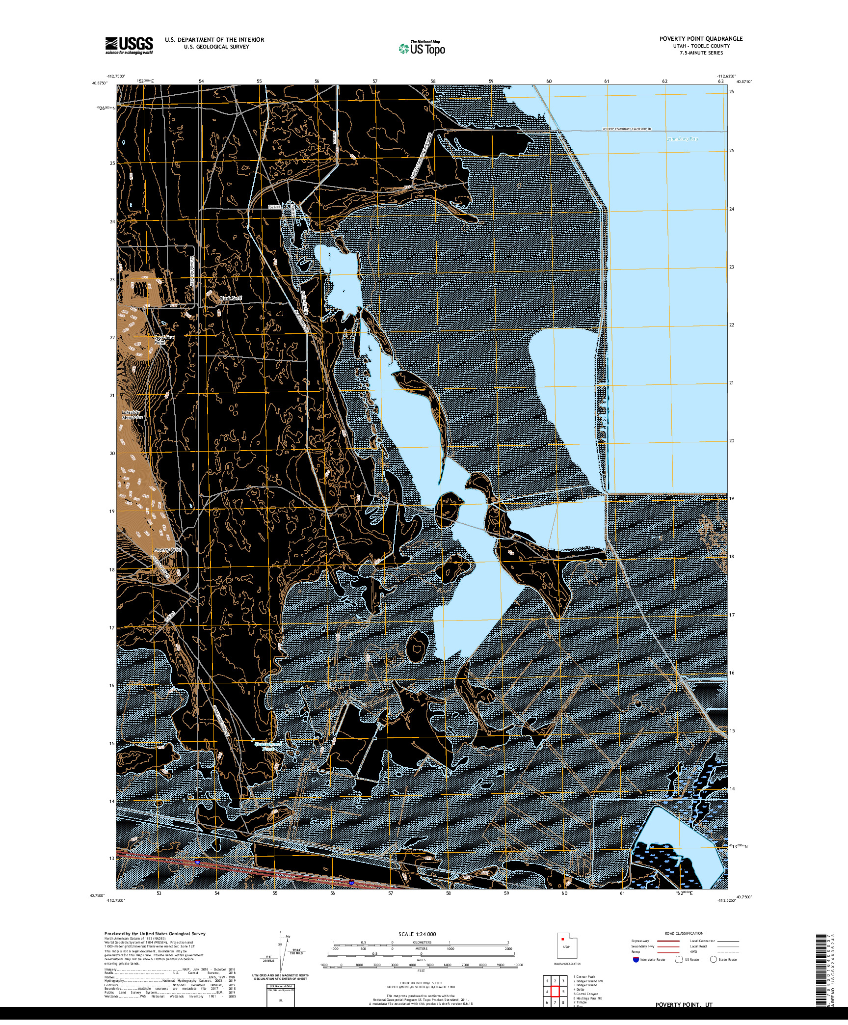 USGS US TOPO 7.5-MINUTE MAP FOR POVERTY POINT, UT 2020