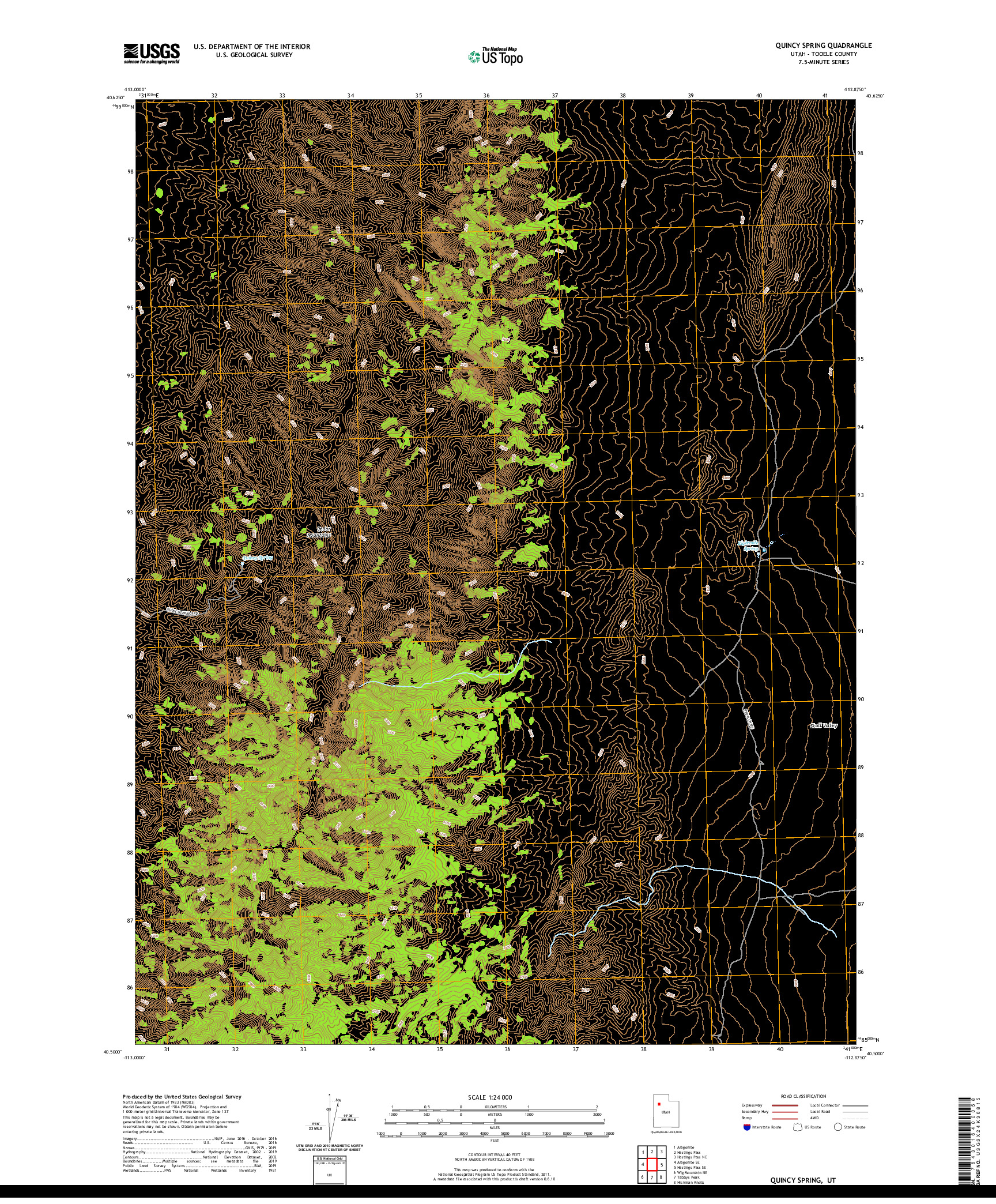 USGS US TOPO 7.5-MINUTE MAP FOR QUINCY SPRING, UT 2020