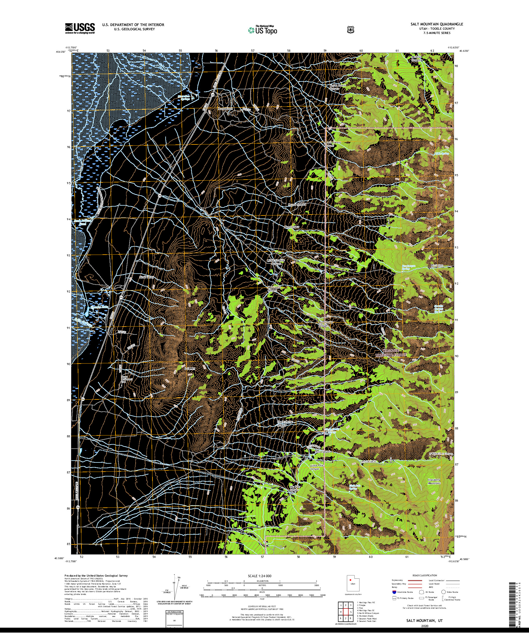 USGS US TOPO 7.5-MINUTE MAP FOR SALT MOUNTAIN, UT 2020