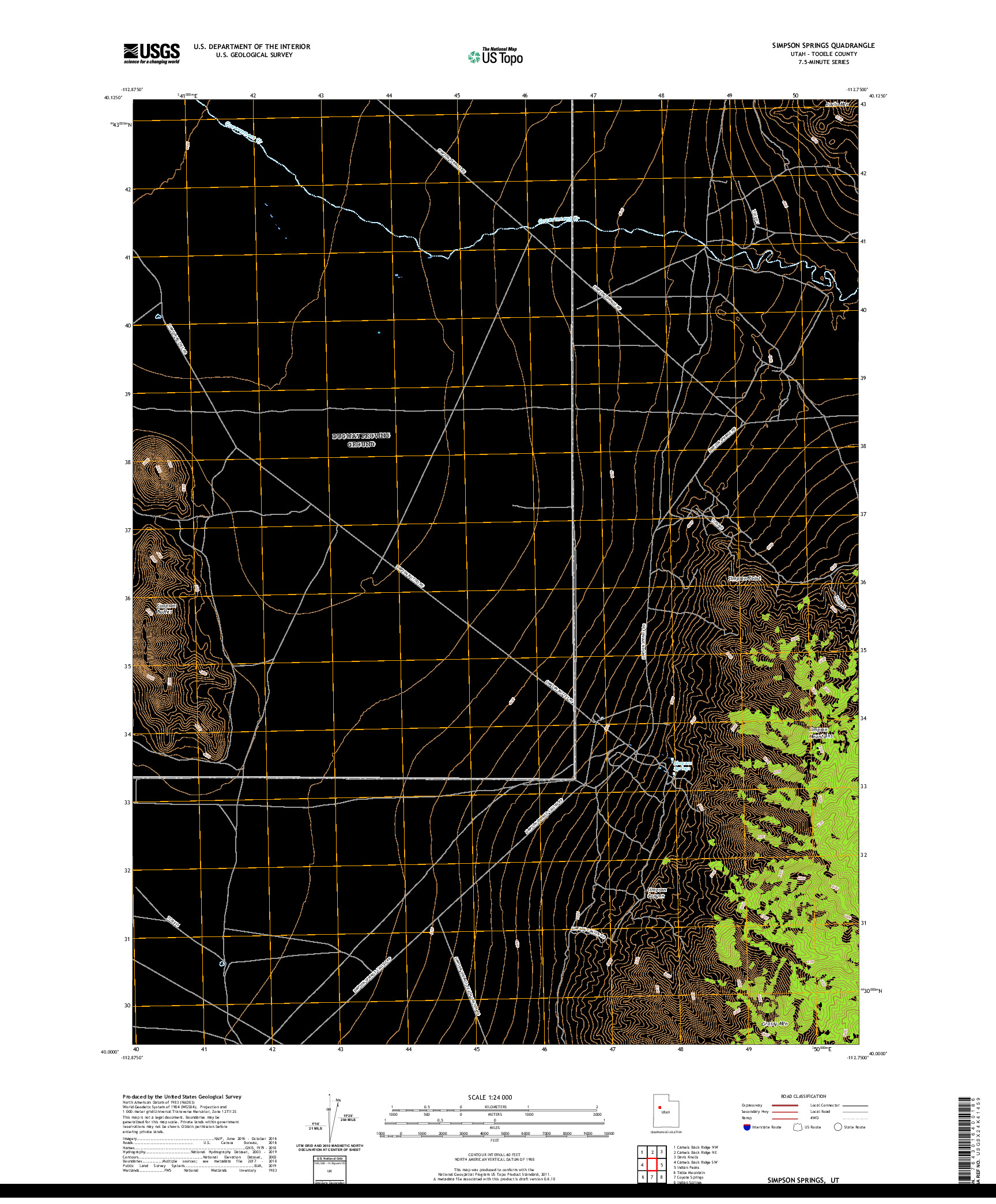 USGS US TOPO 7.5-MINUTE MAP FOR SIMPSON SPRINGS, UT 2020