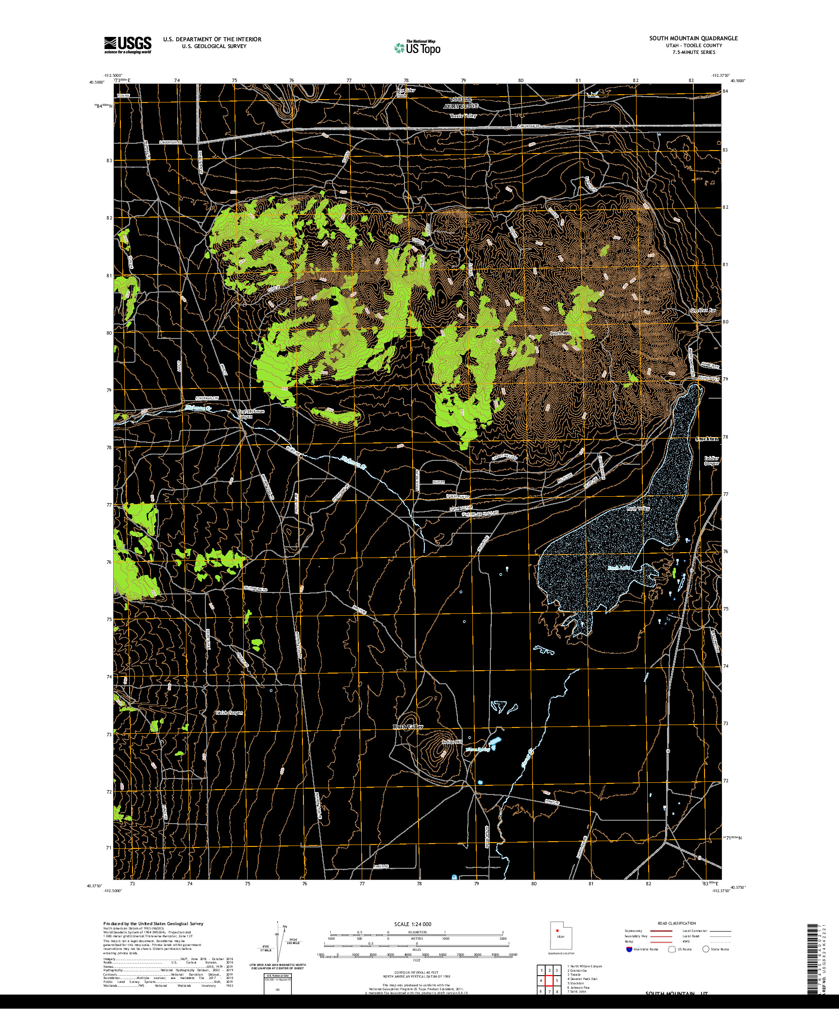 USGS US TOPO 7.5-MINUTE MAP FOR SOUTH MOUNTAIN, UT 2020