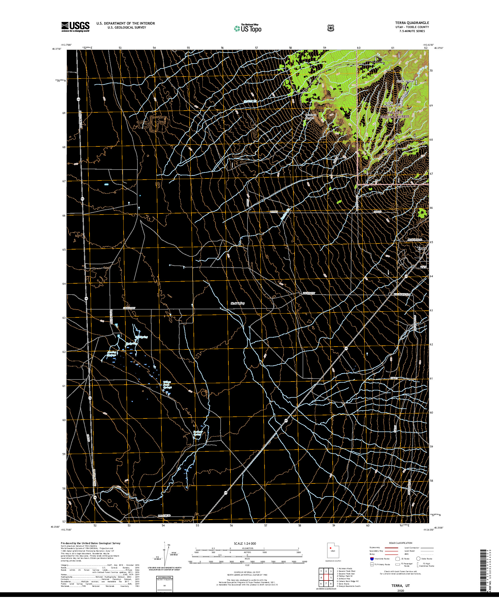 USGS US TOPO 7.5-MINUTE MAP FOR TERRA, UT 2020