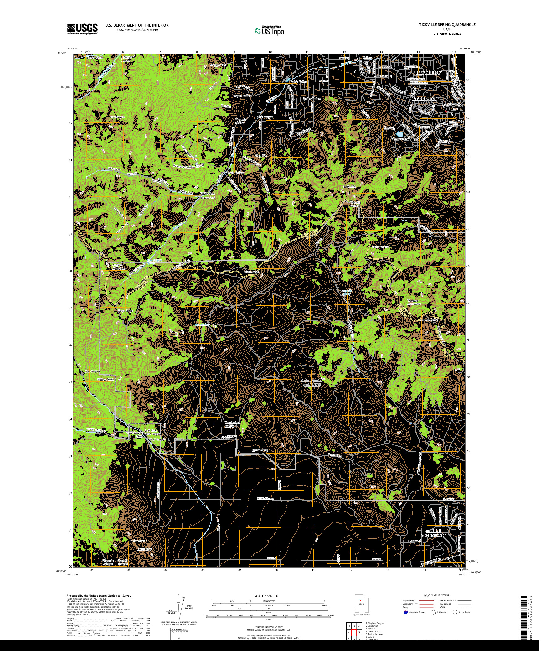 USGS US TOPO 7.5-MINUTE MAP FOR TICKVILLE SPRING, UT 2020