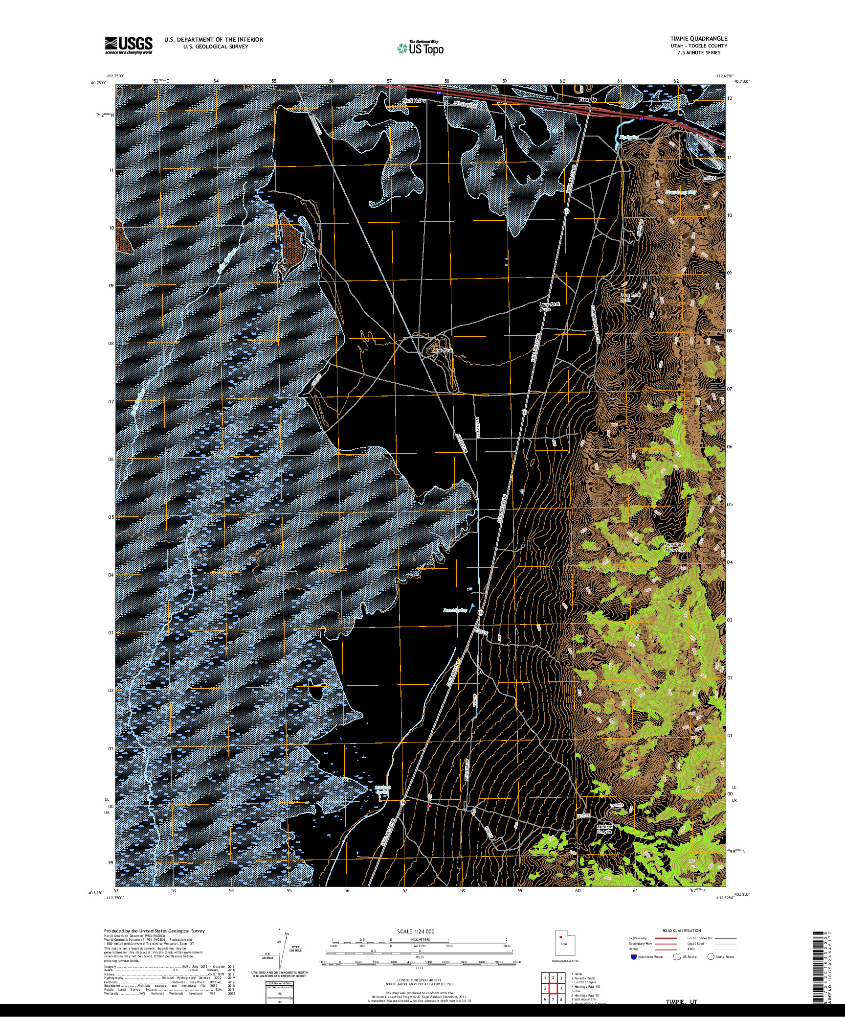 USGS US TOPO 7.5-MINUTE MAP FOR TIMPIE, UT 2020